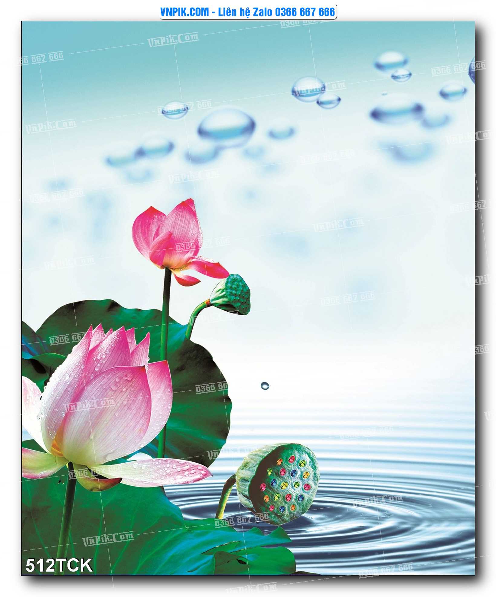 Tranh Hoa Sen – Cá Koi – Cá Chép  512TCK