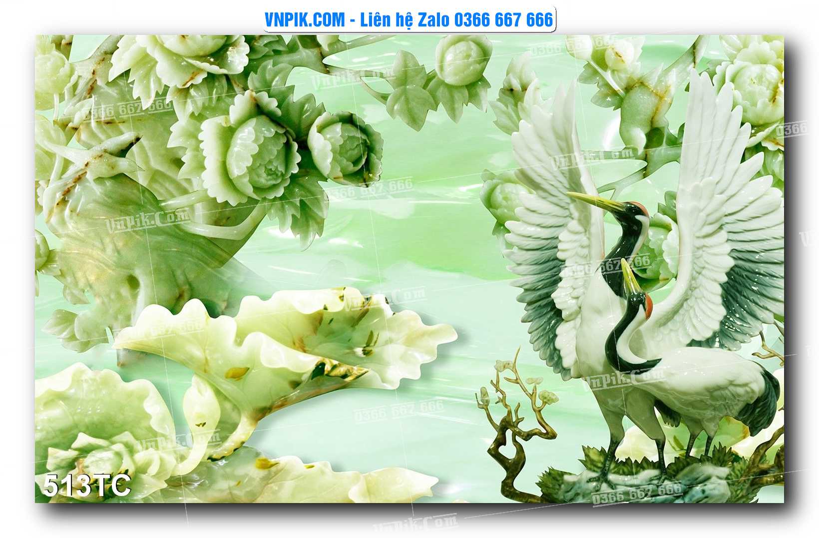 Tranh Treo Tường – Chim Công Hoa Mẫu Đơn 513TC