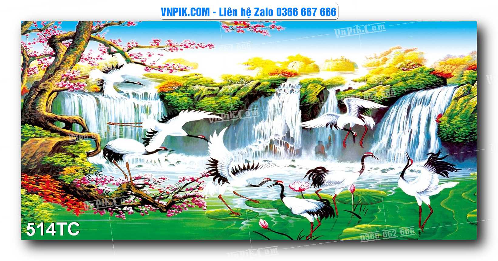 Tranh Treo Tường – Chim Công Hoa Mẫu Đơn 514TC