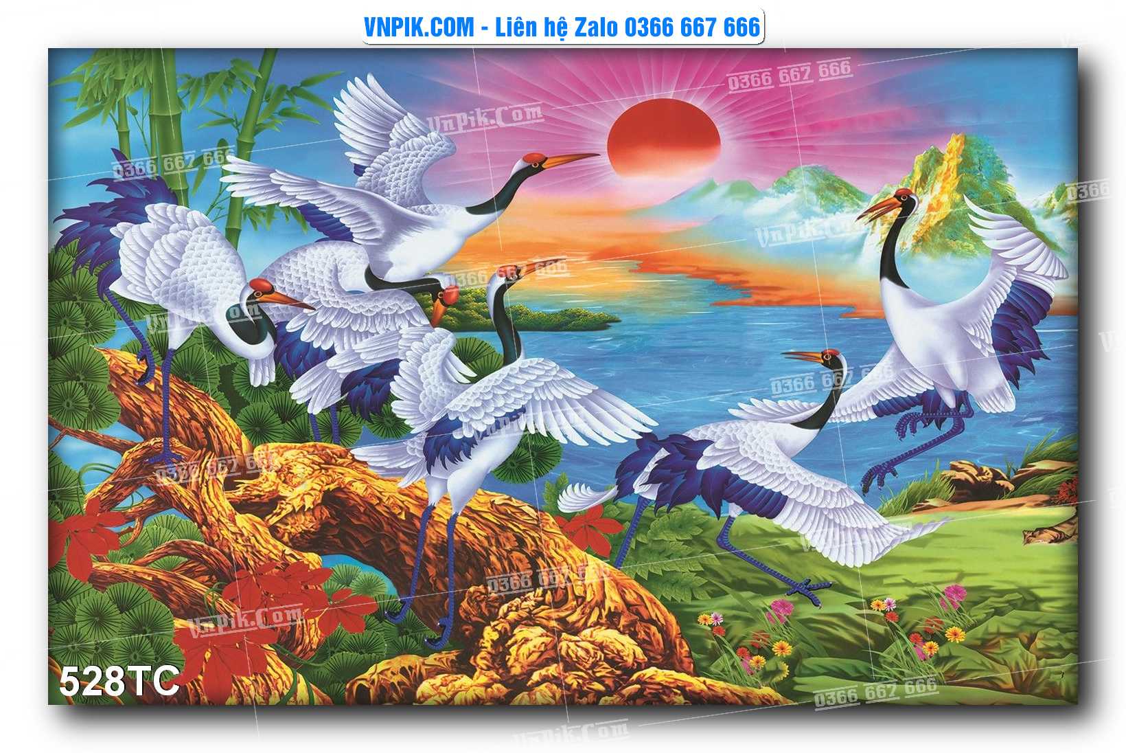Tranh Treo Tường – Chim Công Hoa Mẫu Đơn 528TC