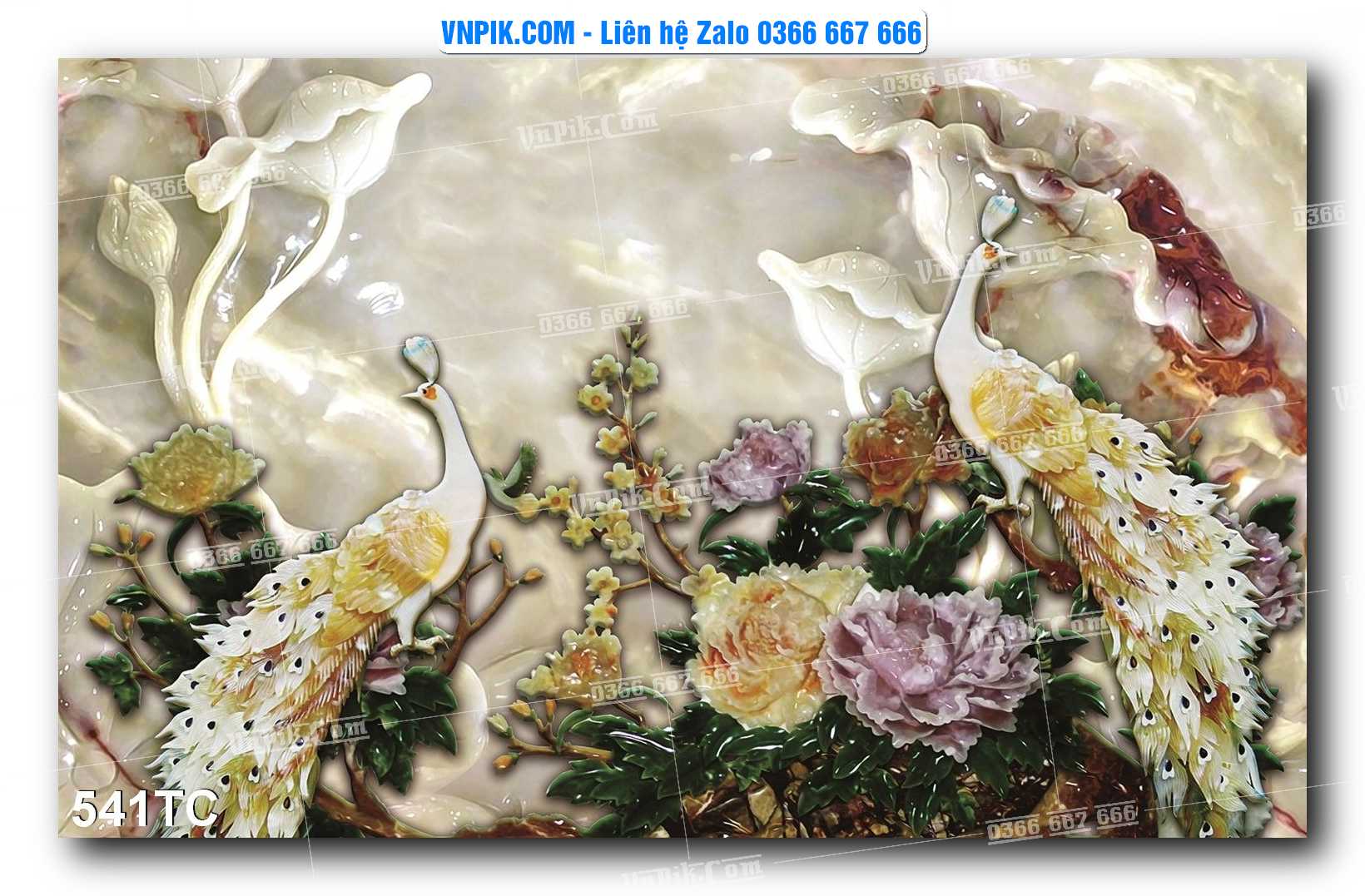 Tranh Treo Tường – Chim Công Hoa Mẫu Đơn 541TC