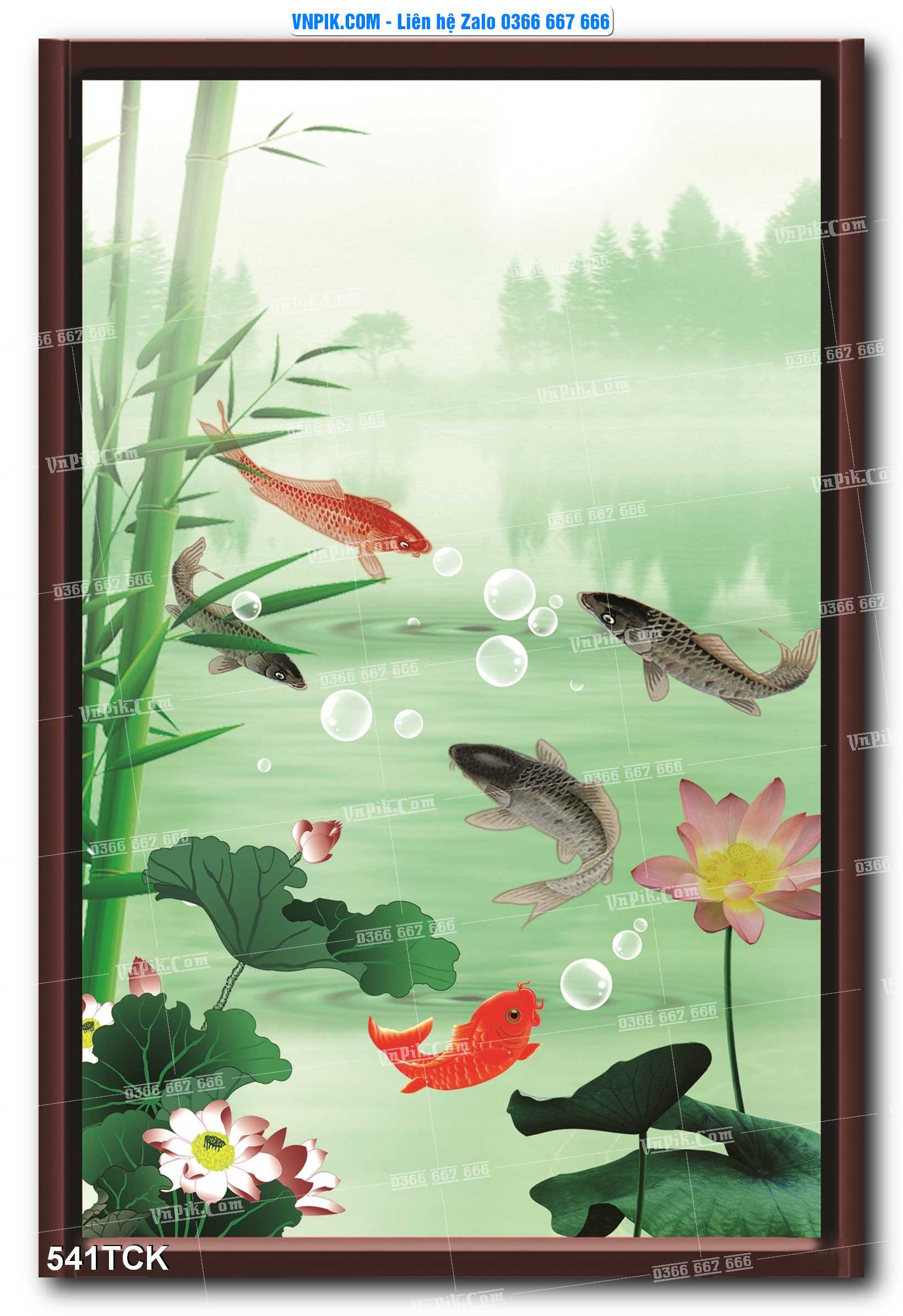 Tranh Hoa Sen – Cá Koi – Cá Chép  541TCK