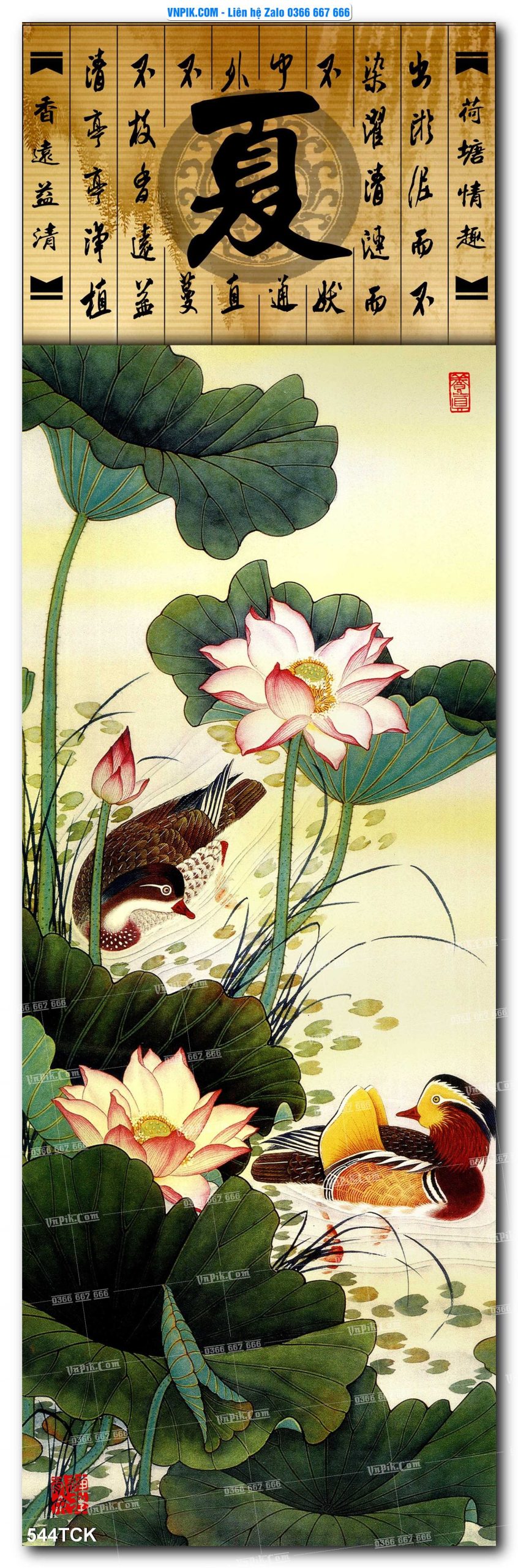 Tranh Hoa Sen – Cá Koi – Cá Chép  544TCK