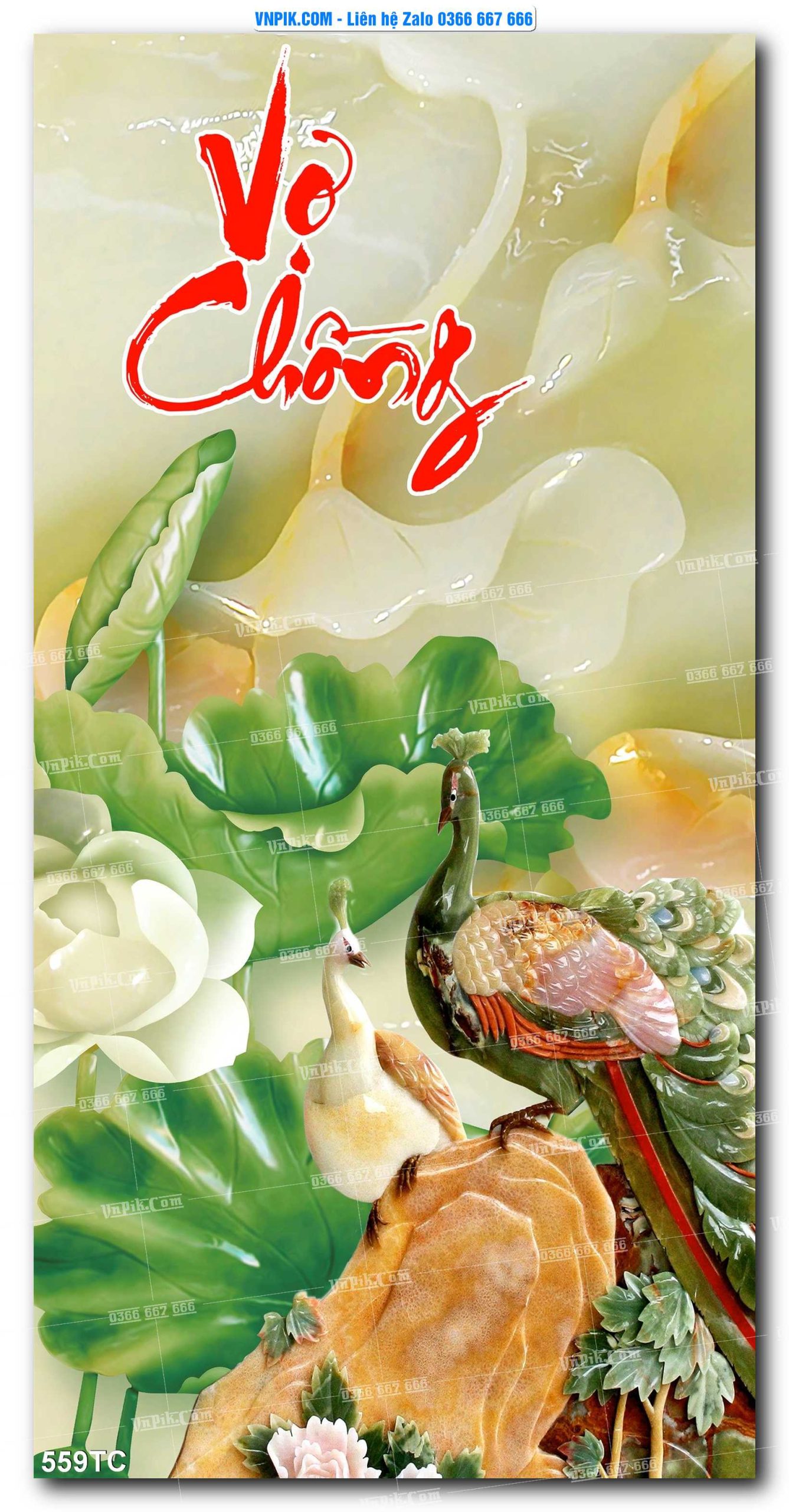 Tranh Treo Tường – Chim Công Hoa Mẫu Đơn 559TC