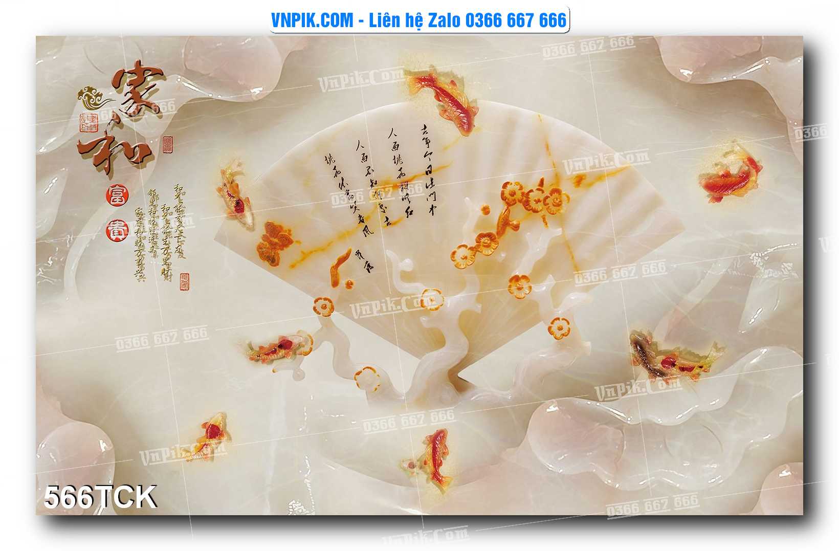 Tranh Hoa Sen – Cá Koi – Cá Chép  566TCK