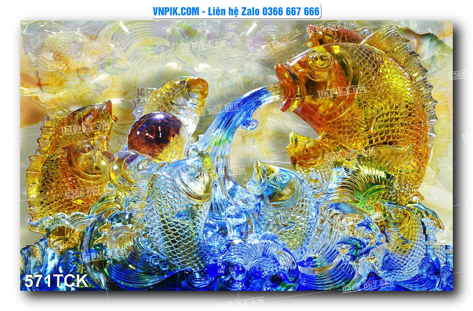 Tranh Hoa Sen – Cá Koi – Cá Chép  571TCK