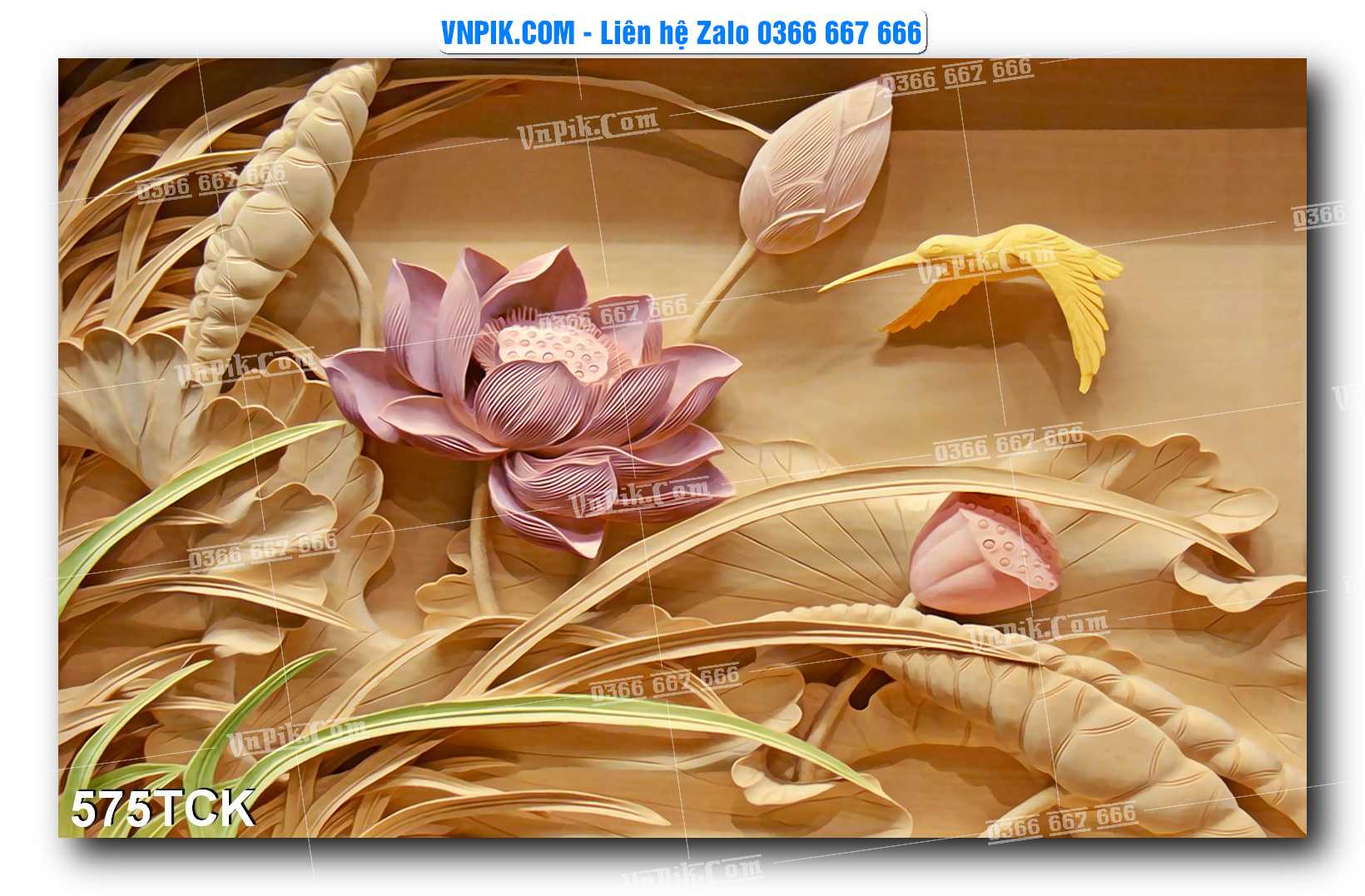 Tranh Hoa Sen – Cá Koi – Cá Chép  575TCK