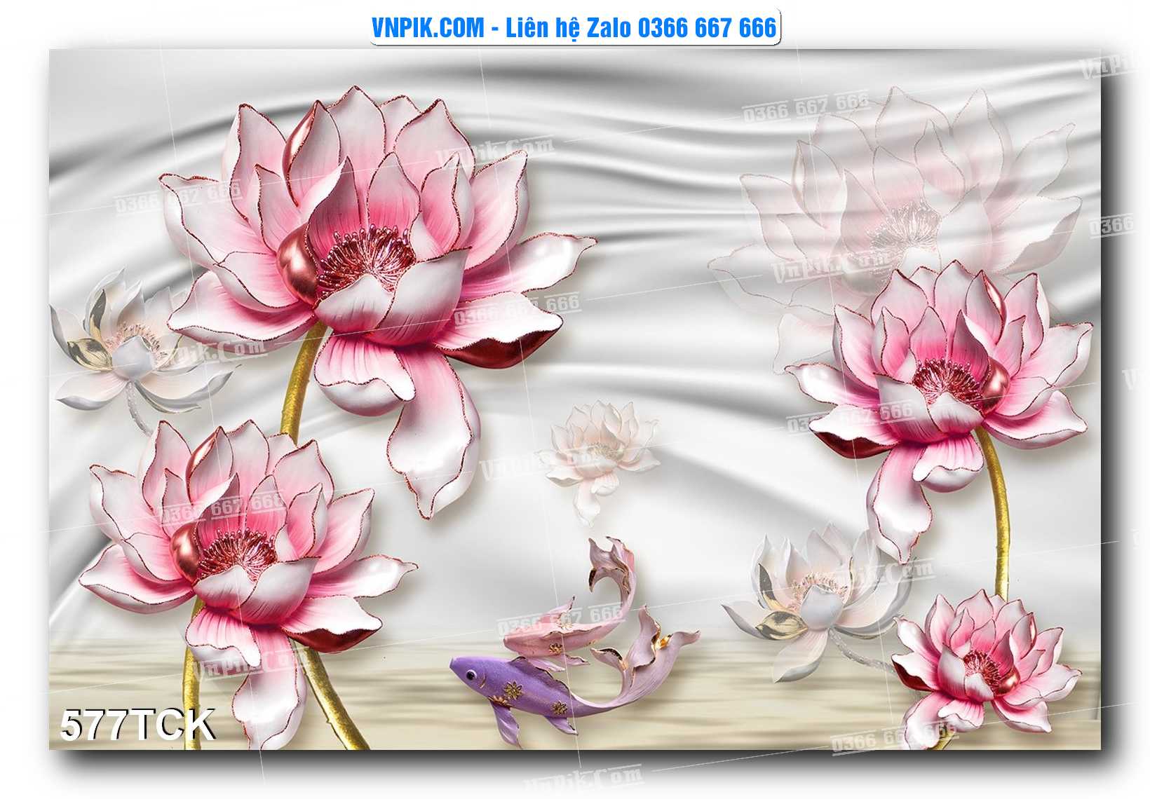 Tranh Hoa Sen – Cá Koi – Cá Chép  577TCK
