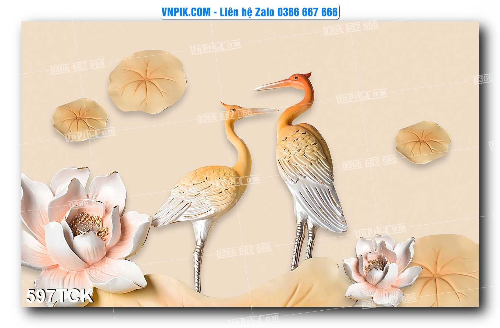 Tranh Hoa Sen – Cá Koi – Cá Chép  597TCK