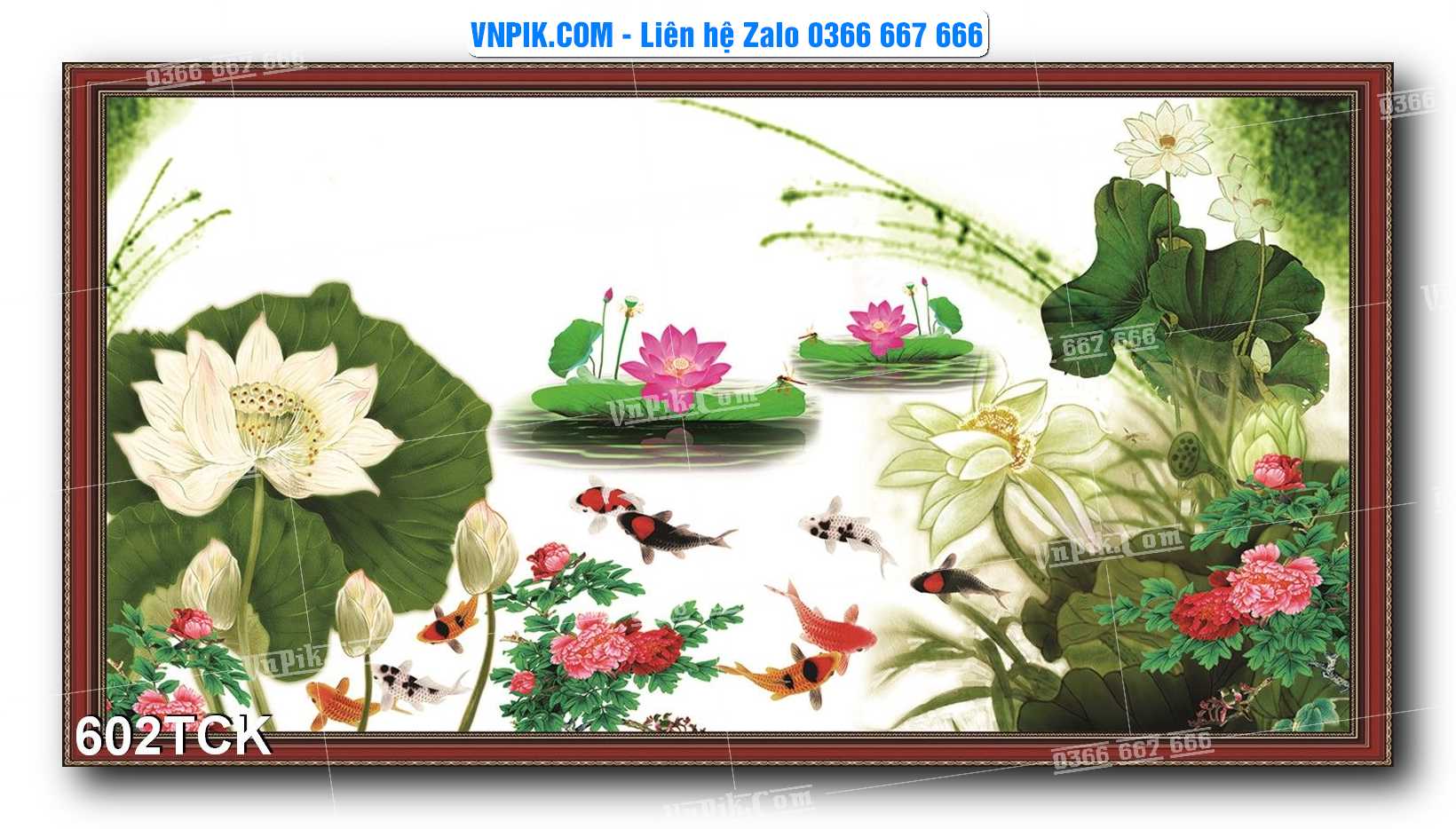 Tranh Hoa Sen – Cá Koi – Cá Chép  602TCK