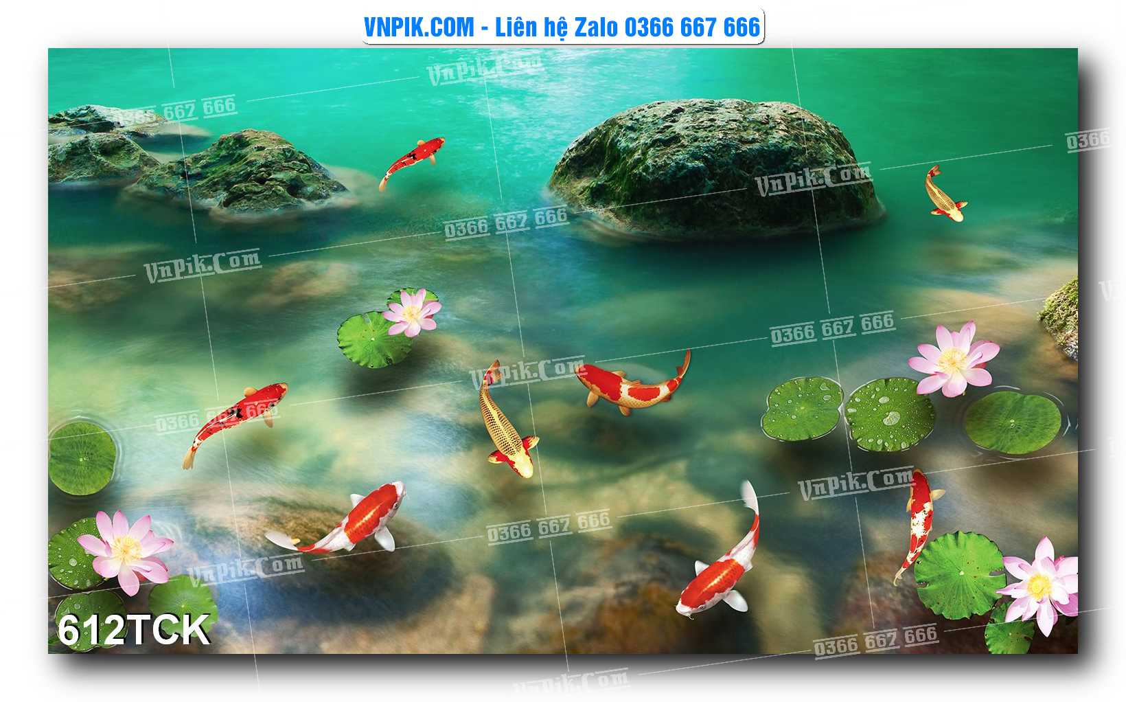 Tranh Hoa Sen – Cá Koi – Cá Chép  612TCK