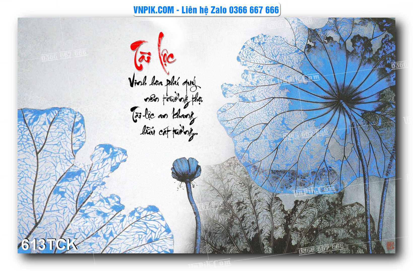 Tranh Hoa Sen – Cá Koi – Cá Chép  613TCK