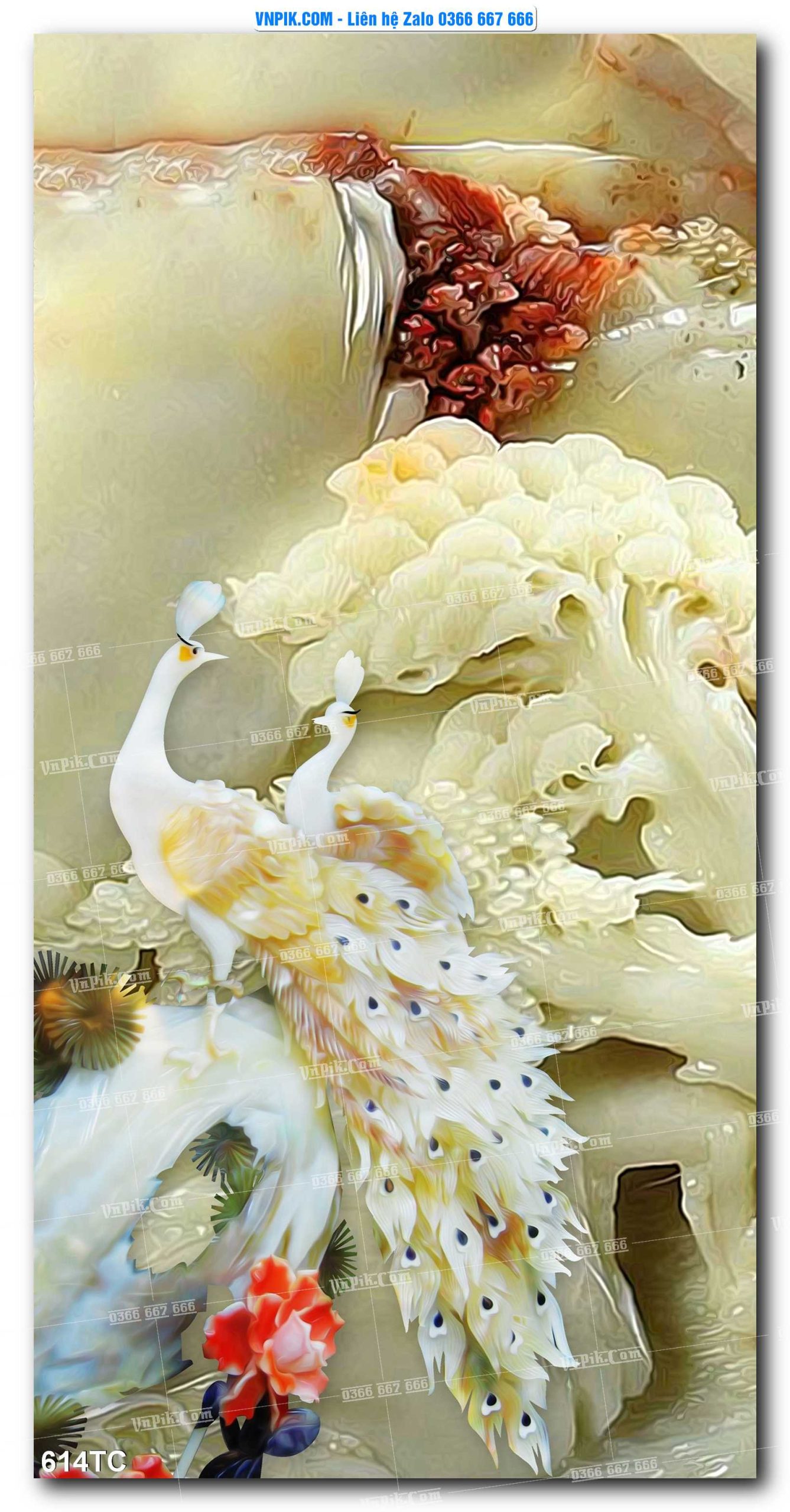Tranh Treo Tường – Chim Công Hoa Mẫu Đơn 614TC