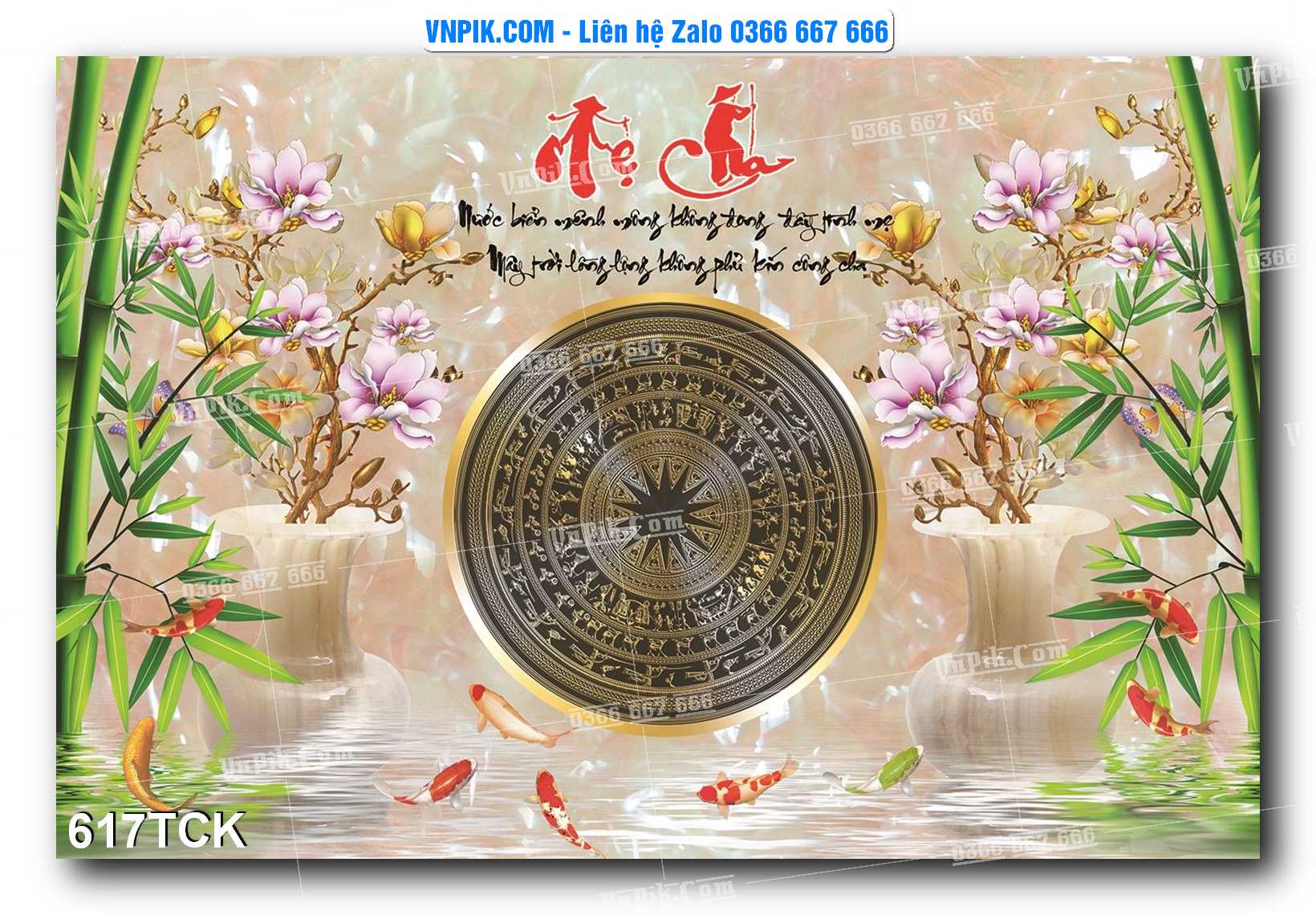 Tranh Hoa Sen – Cá Koi – Cá Chép  617TCK