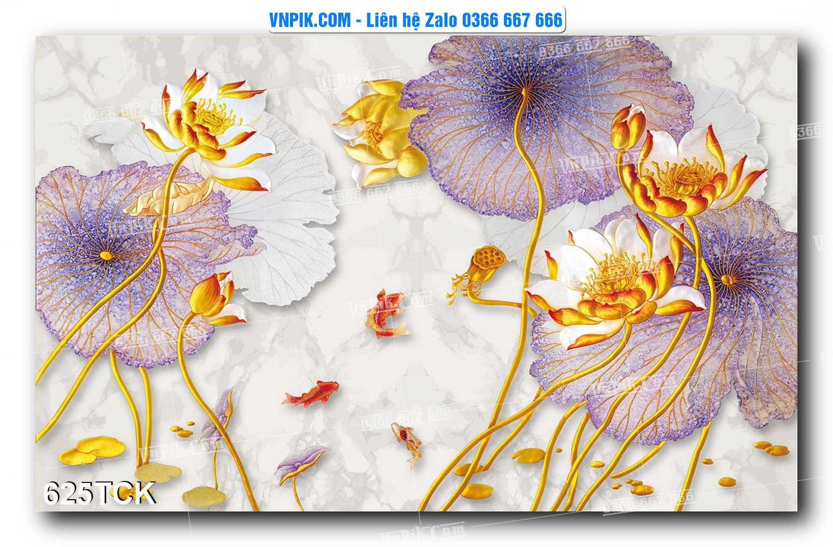 Tranh Hoa Sen – Cá Koi – Cá Chép  625TCK