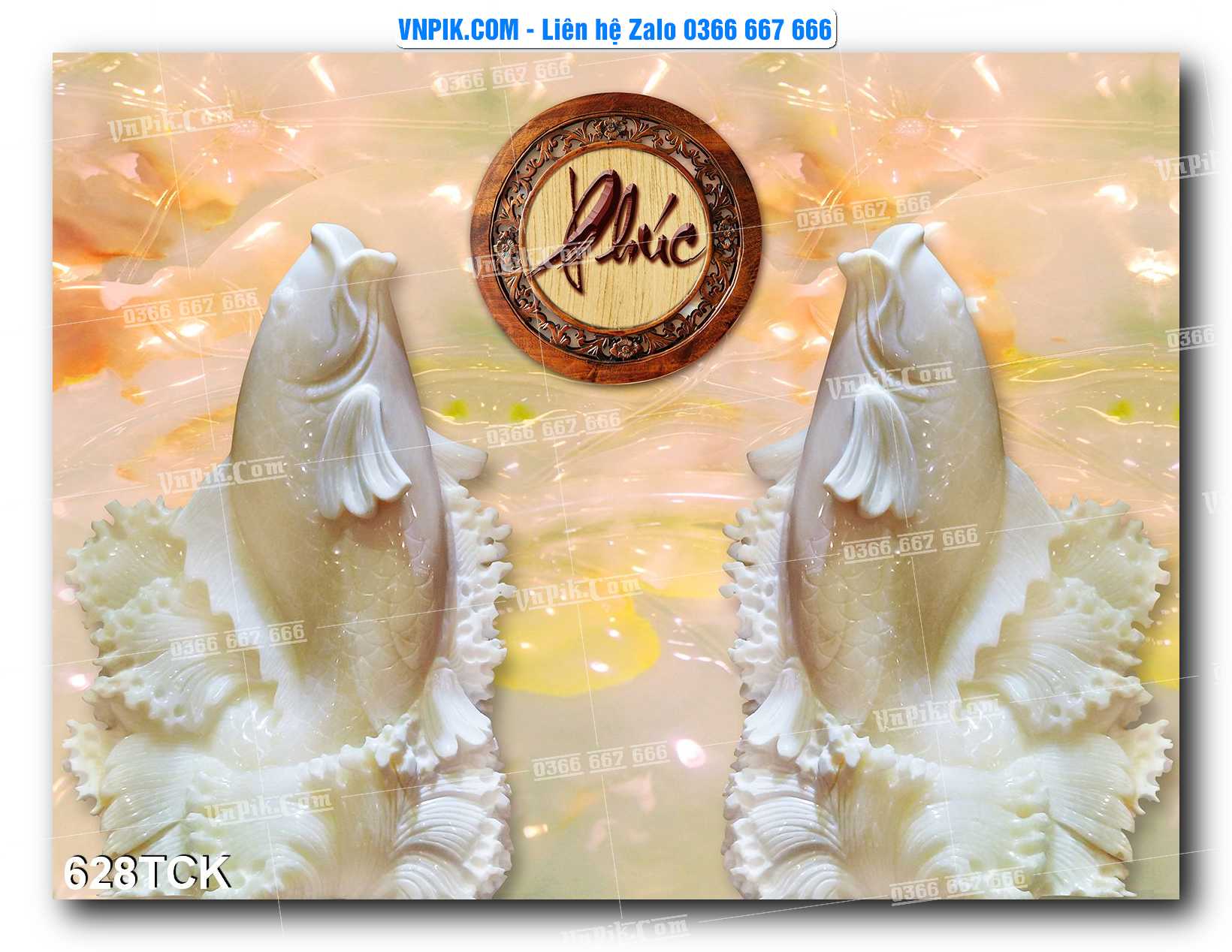 Tranh Hoa Sen – Cá Koi – Cá Chép  628TCK