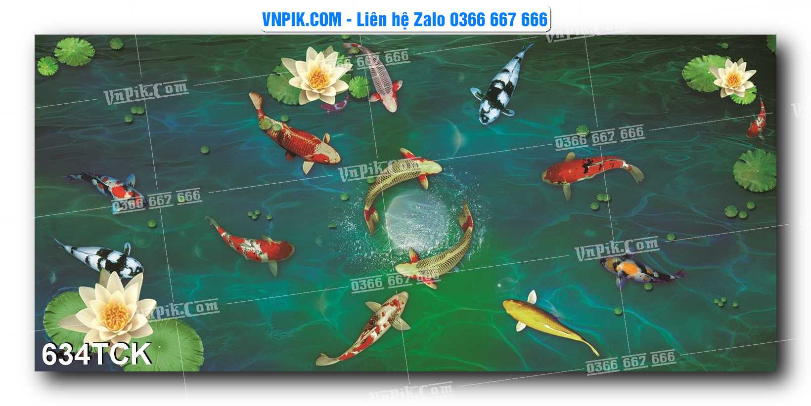 Tranh Hoa Sen – Cá Koi – Cá Chép  634TCK