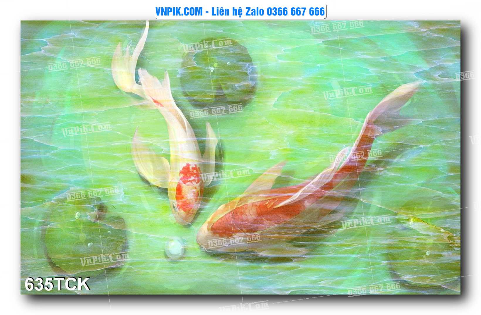 Tranh Hoa Sen – Cá Koi – Cá Chép  635TCK