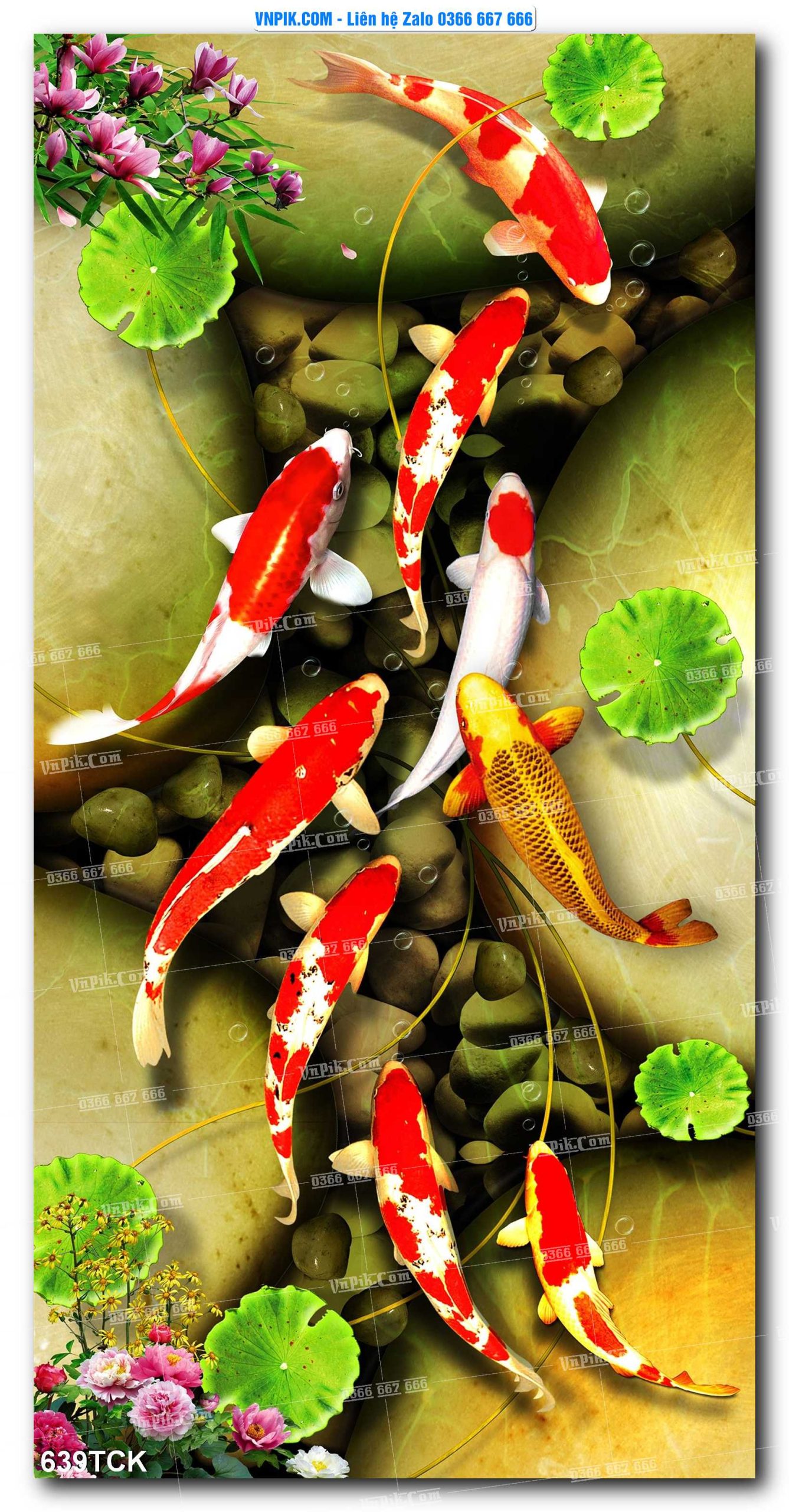 Tranh Hoa Sen – Cá Koi – Cá Chép  639TCK