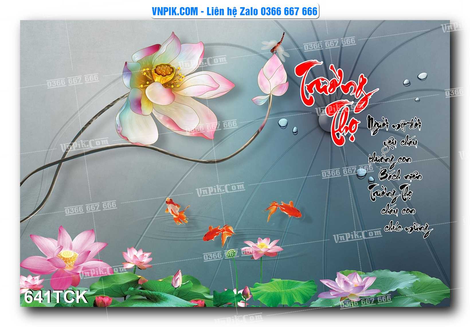 Tranh Hoa Sen – Cá Koi – Cá Chép  641TCK