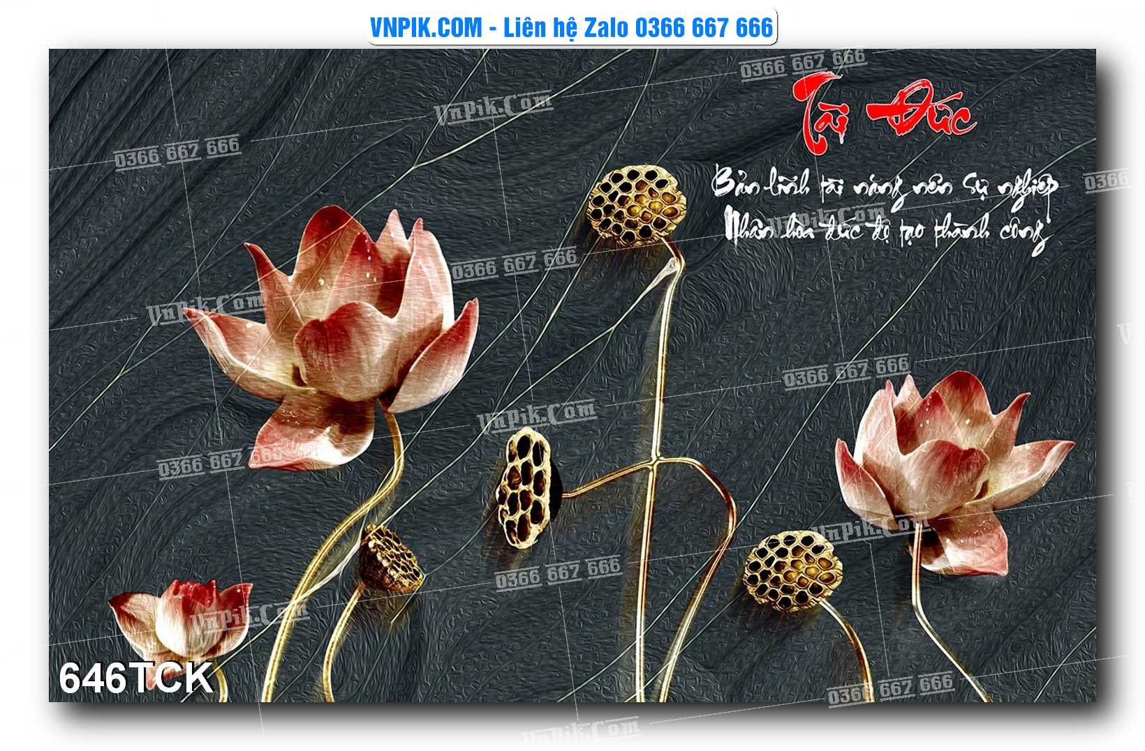 Tranh Hoa Sen – Cá Koi – Cá Chép  646TCK