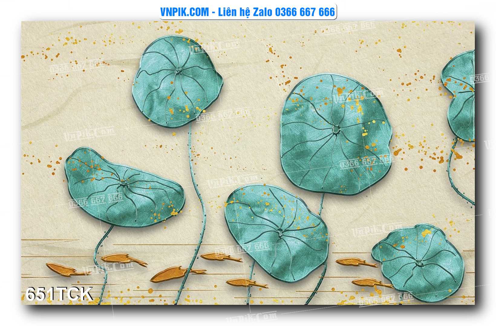 Tranh Hoa Sen – Cá Koi – Cá Chép  651TCK
