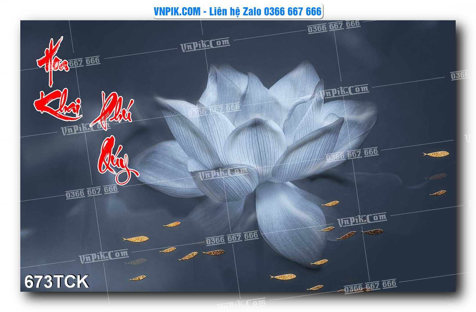 Tranh Hoa Sen – Cá Koi – Cá Chép  673TCK