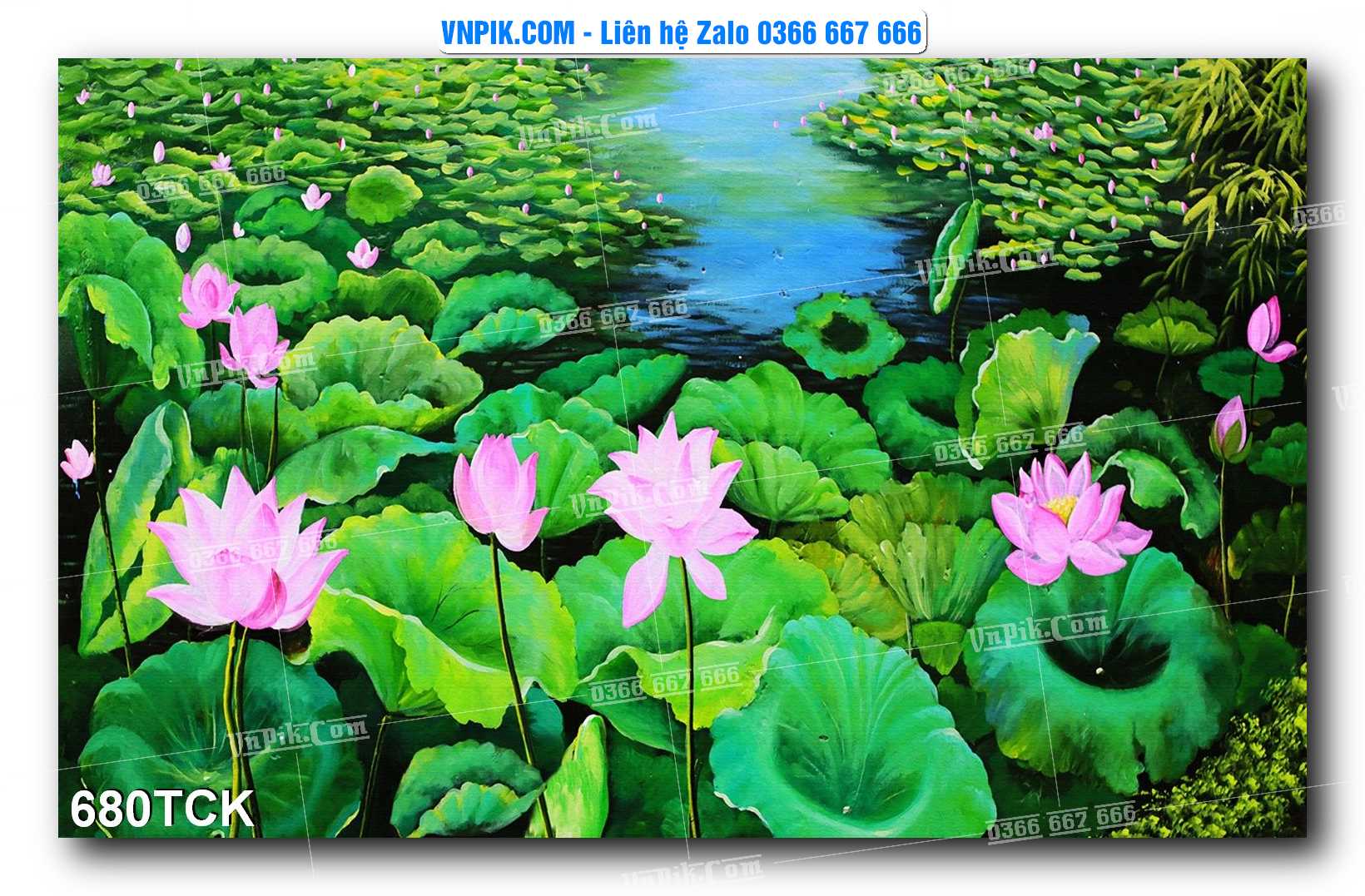 Tranh Hoa Sen – Cá Koi – Cá Chép  680TCK