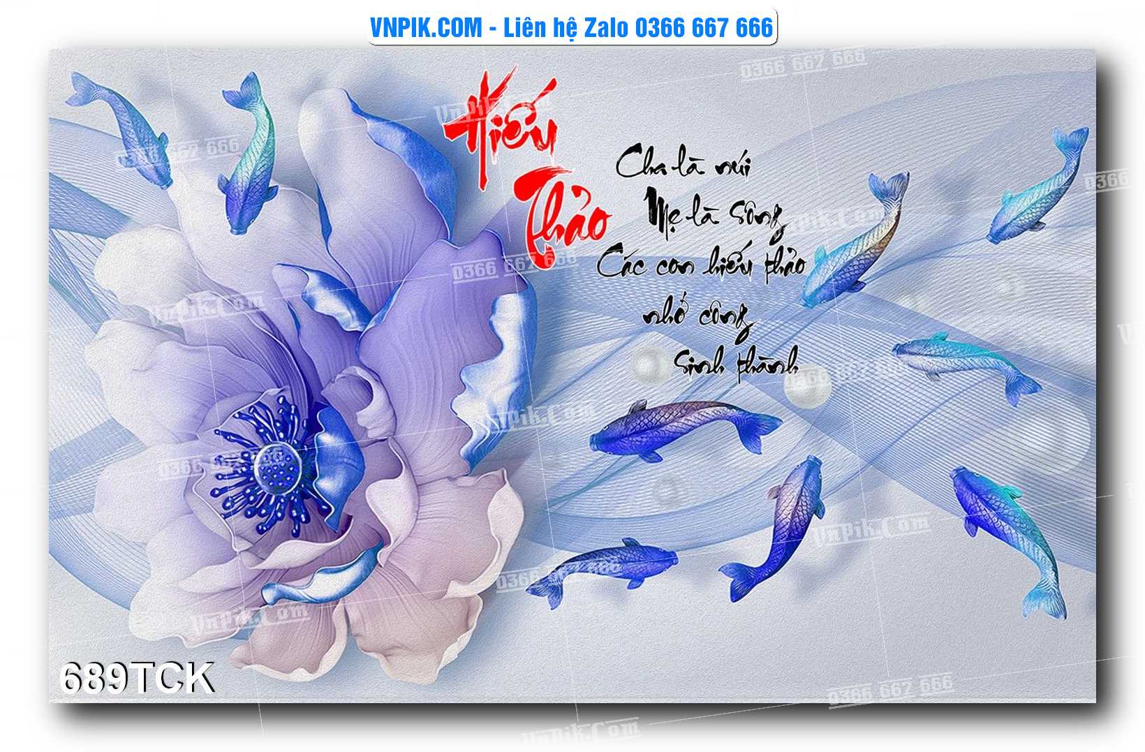 Tranh Hoa Sen – Cá Koi – Cá Chép 689TCK