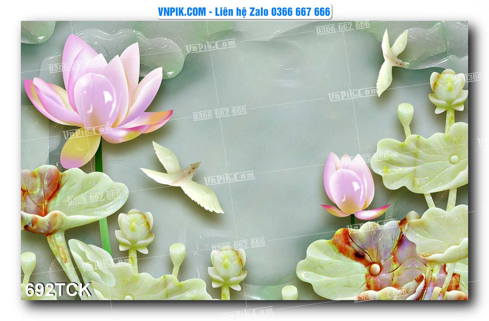 Tranh Hoa Sen – Cá Koi – Cá Chép 692TCK