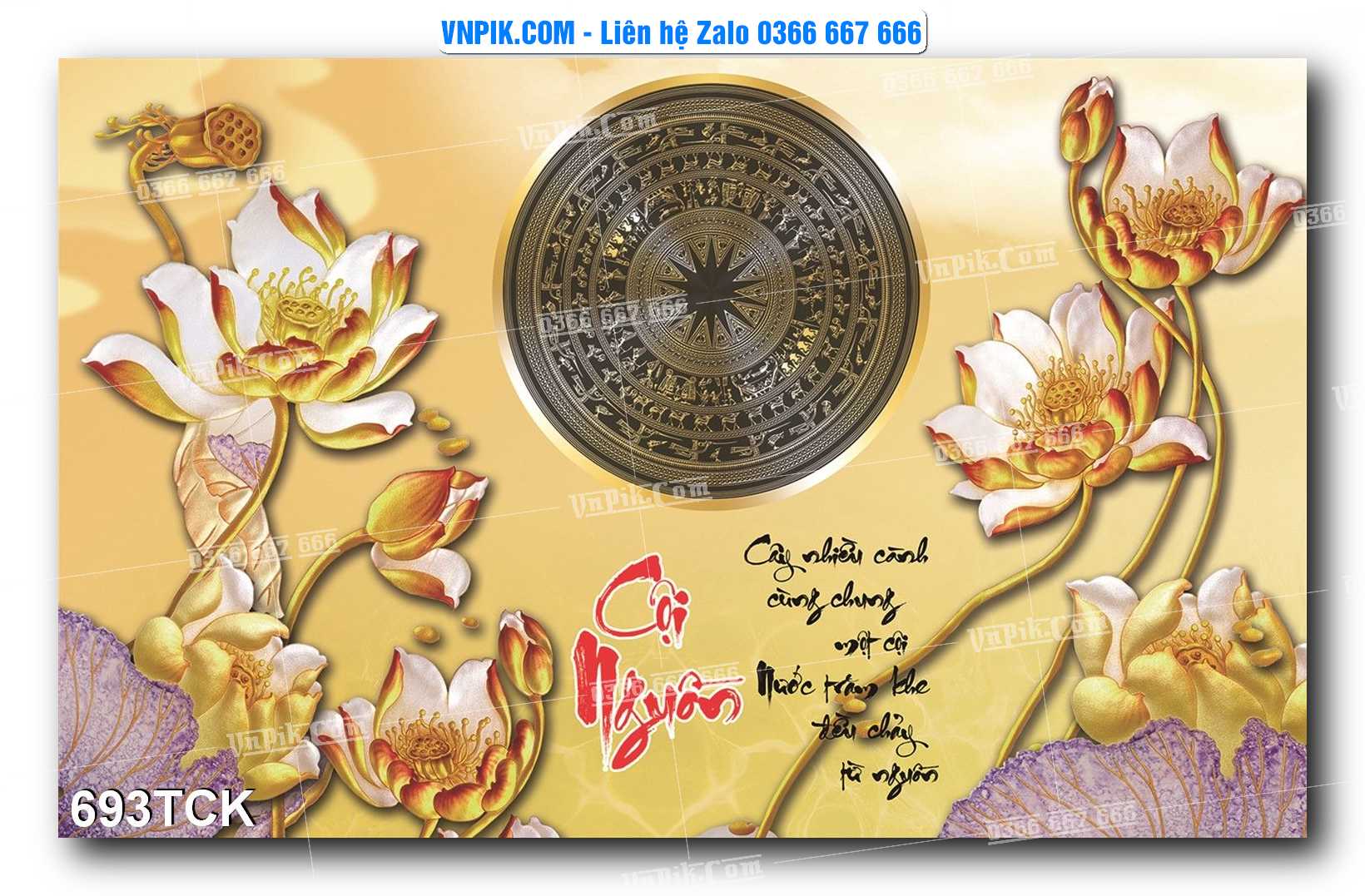 Tranh Hoa Sen – Cá Koi – Cá Chép 693TCK