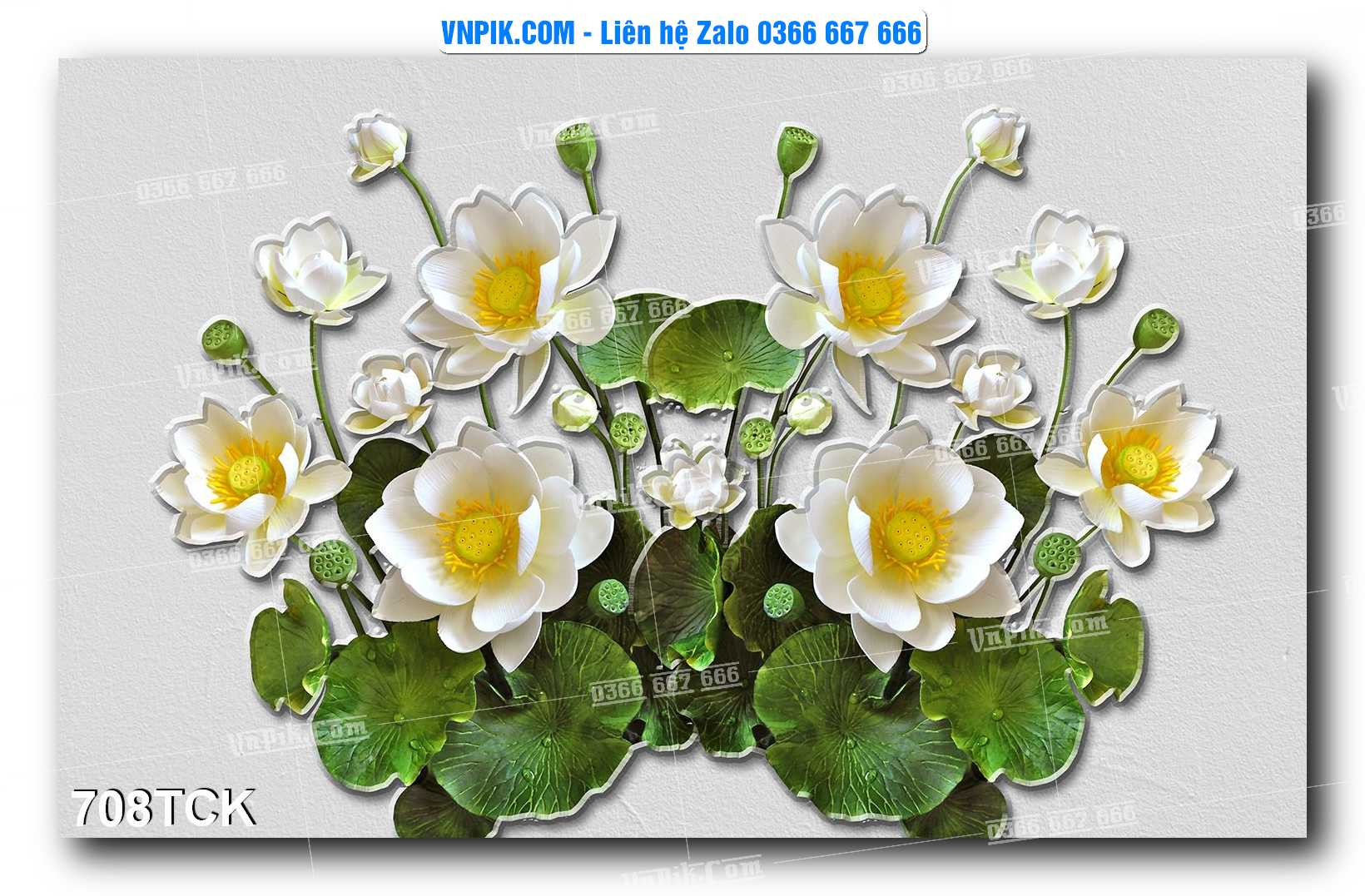 Tranh Hoa Sen – Cá Koi – Cá Chép 708TCK