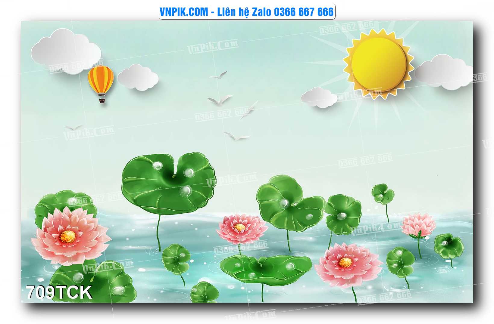Tranh Hoa Sen – Cá Koi – Cá Chép 709TCK