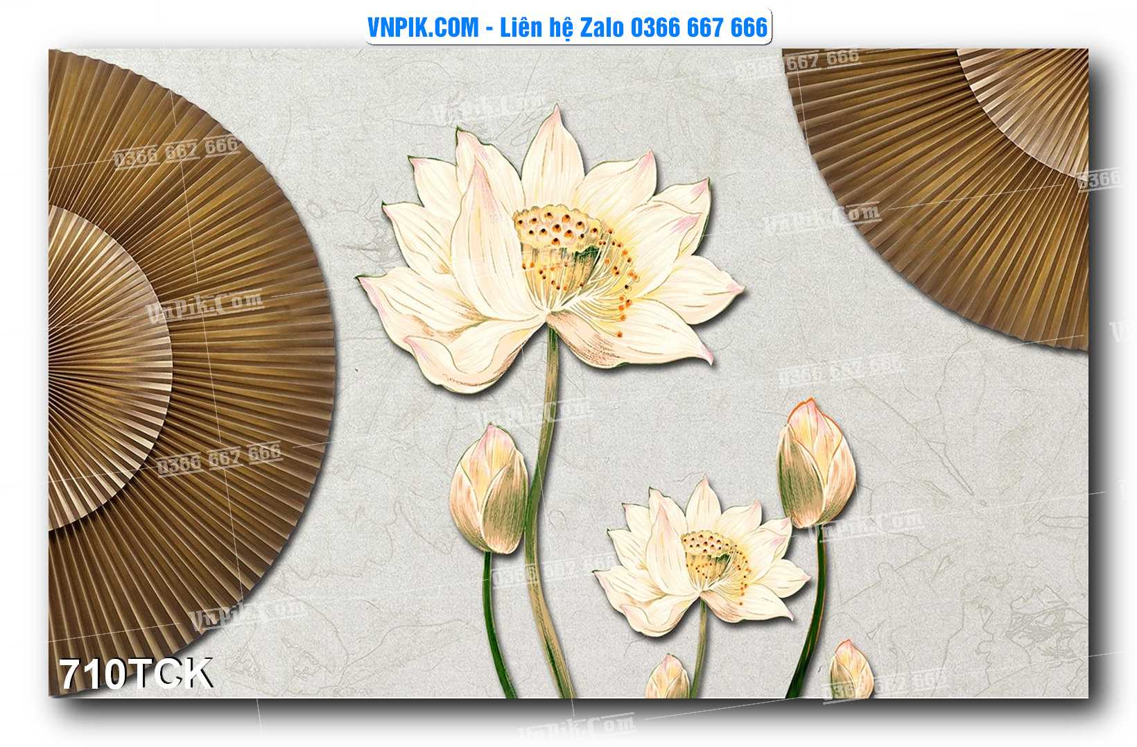 Tranh Hoa Sen – Cá Koi – Cá Chép 710TCK
