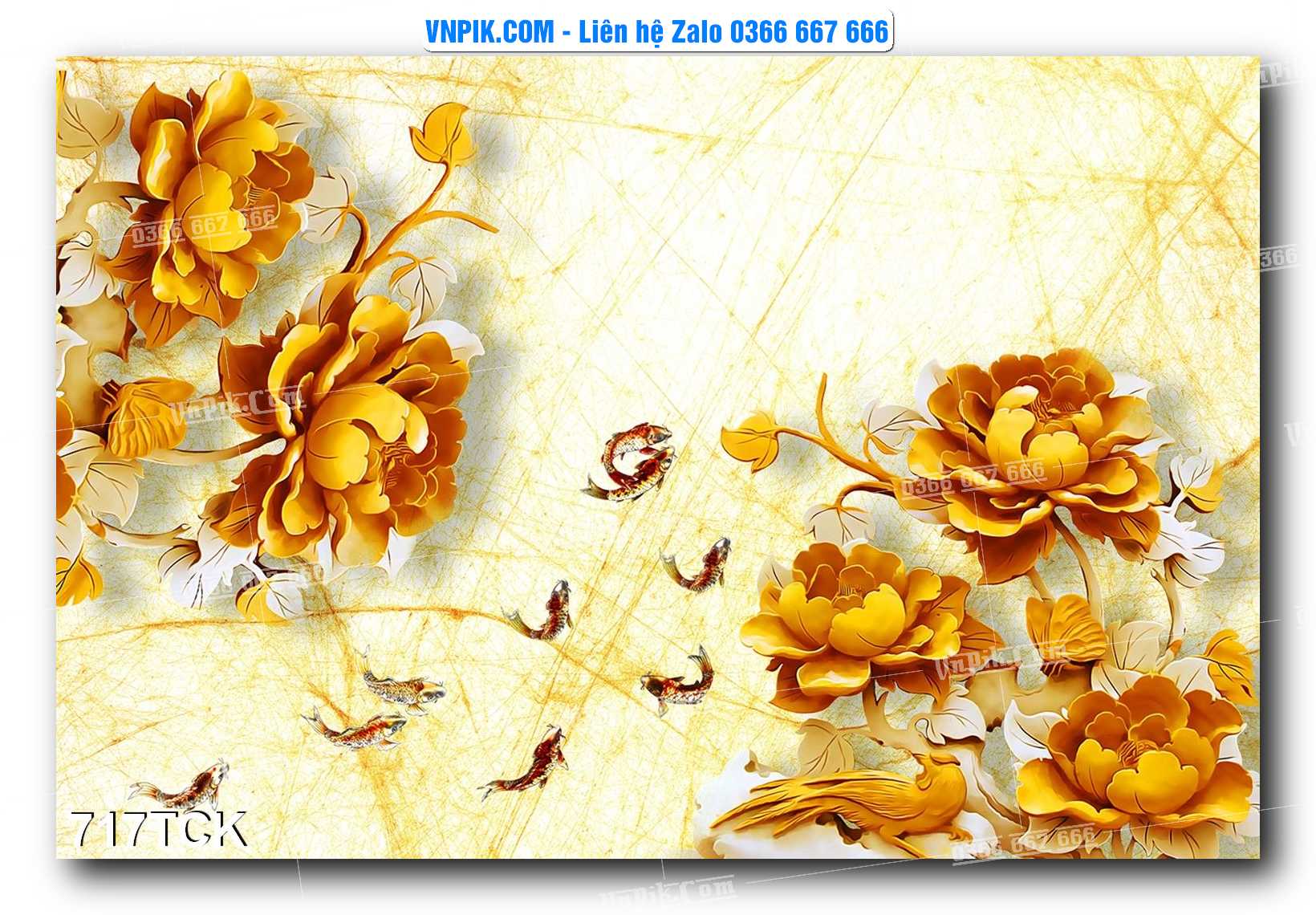 Tranh Hoa Sen – Cá Koi – Cá Chép 717TCK