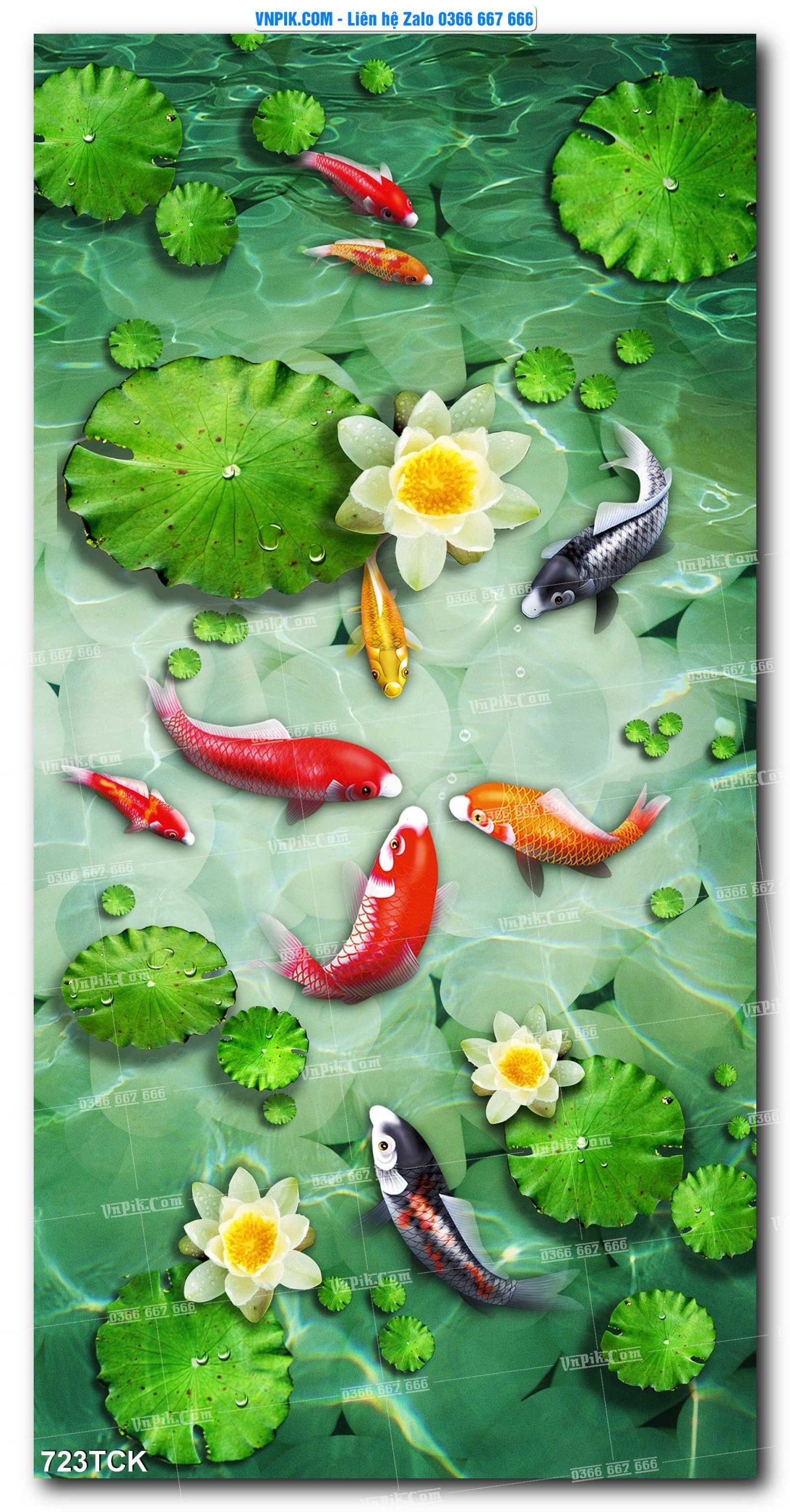 Tranh Hoa Sen – Cá Koi – Cá Chép 723TCK