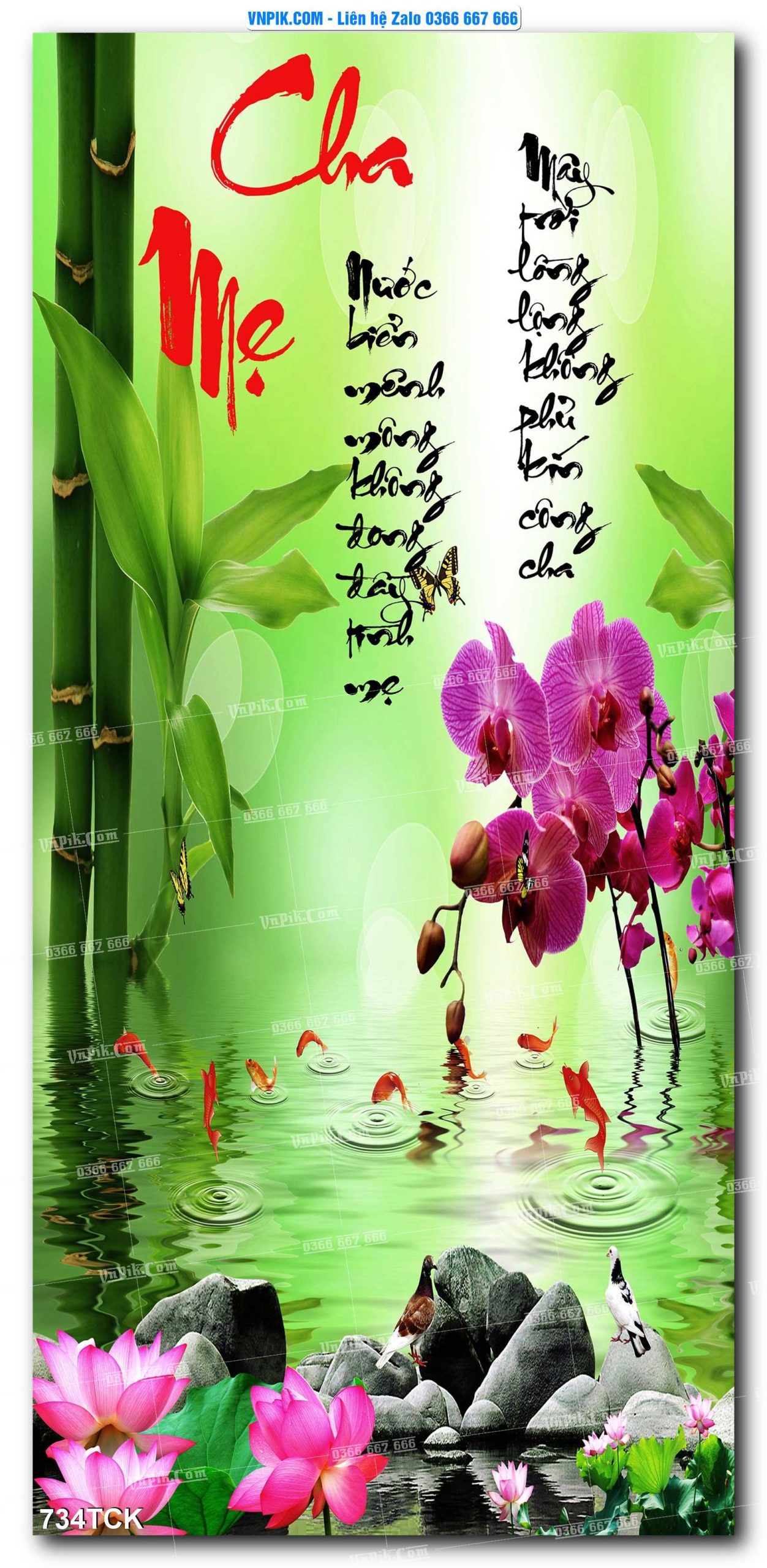 Tranh Hoa Sen – Cá Koi – Cá Chép 734TCK