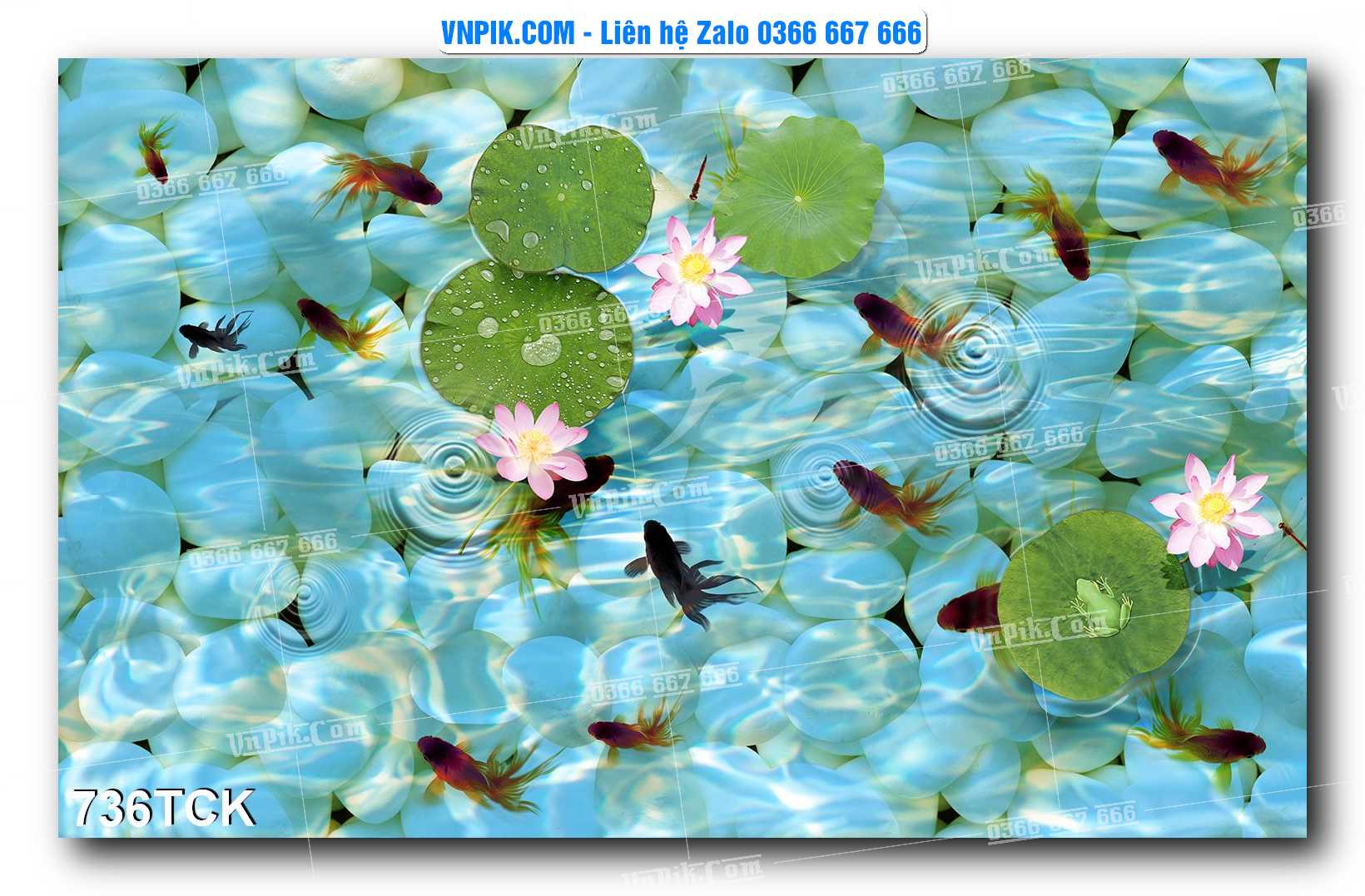Tranh Hoa Sen – Cá Koi – Cá Chép 736TCK