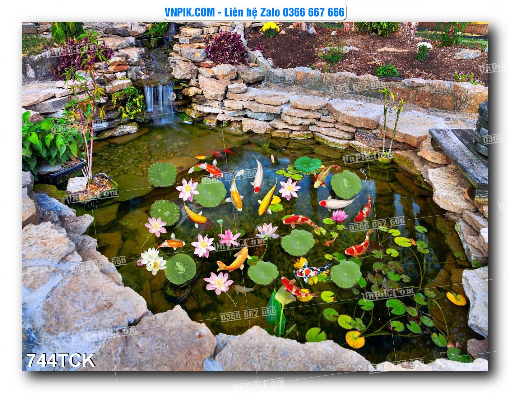 Tranh Hoa Sen – Cá Koi – Cá Chép 744TCK