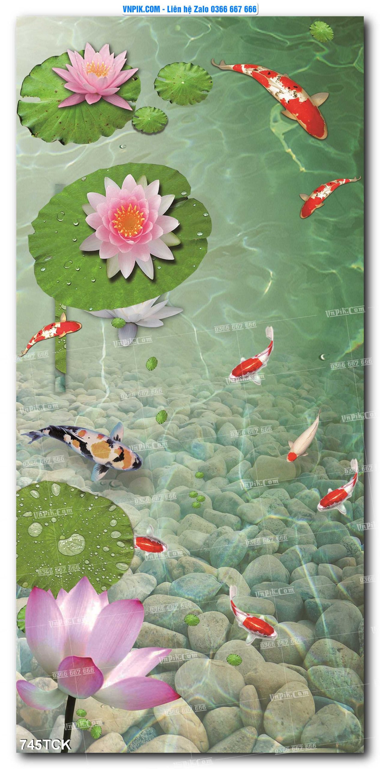 Tranh Hoa Sen – Cá Koi – Cá Chép 745TCK