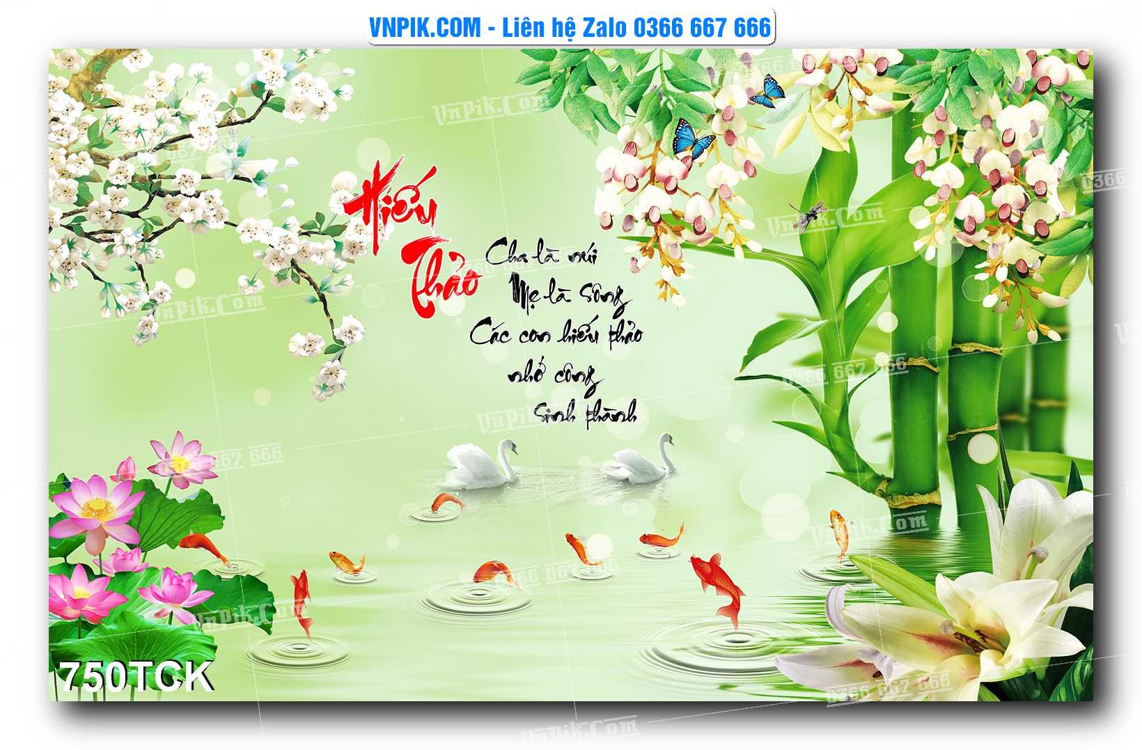 Tranh Hoa Sen – Cá Koi – Cá Chép 750TCK