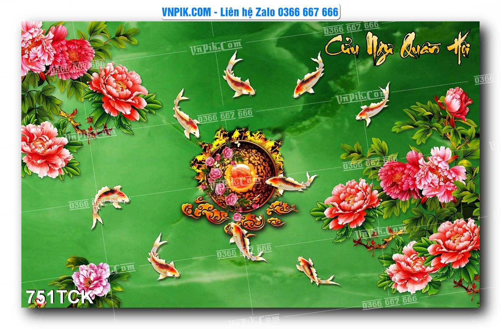 Tranh Hoa Sen – Cá Koi – Cá Chép 751TCK