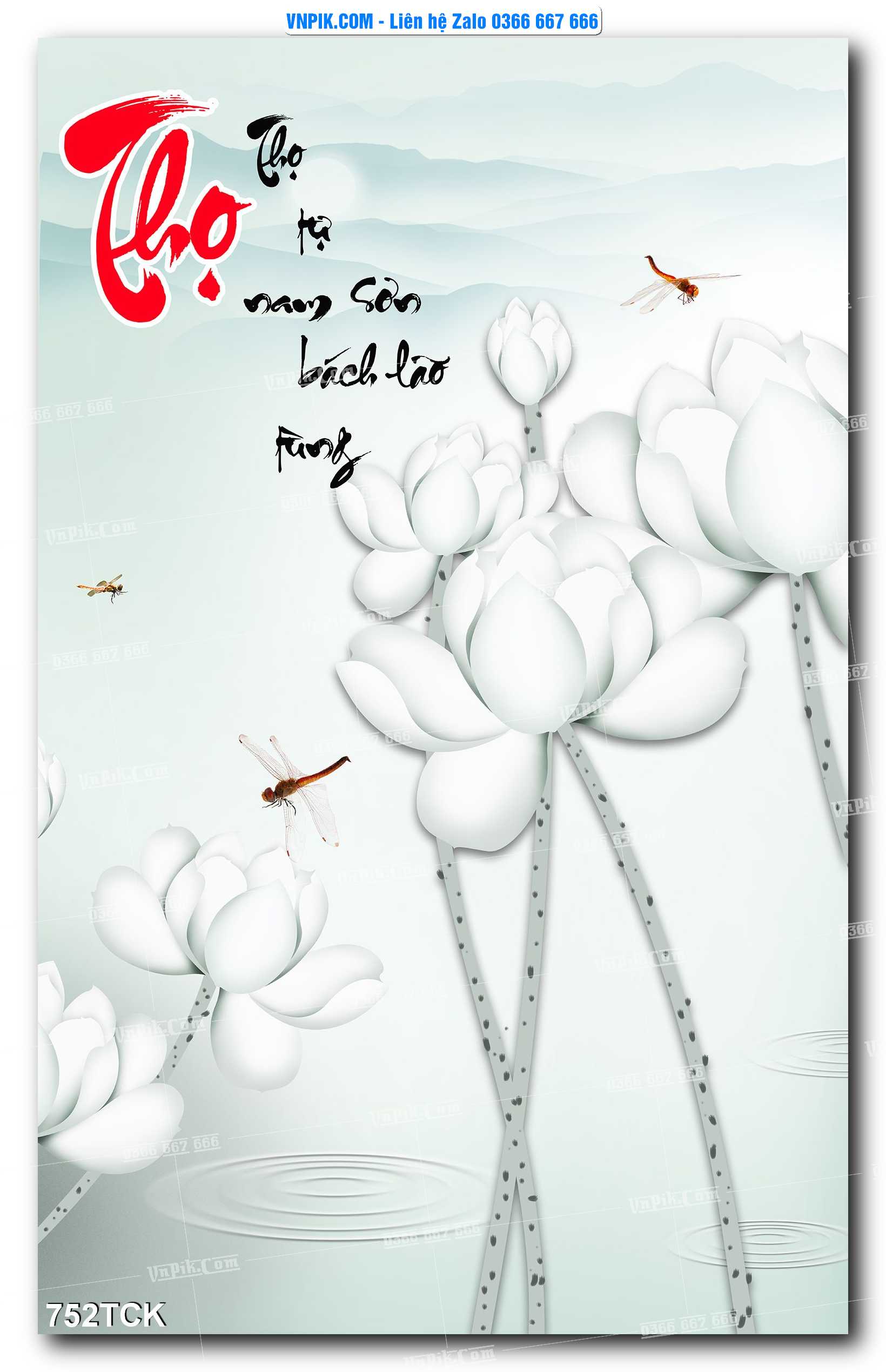 Tranh Hoa Sen – Cá Koi – Cá Chép 752TCK