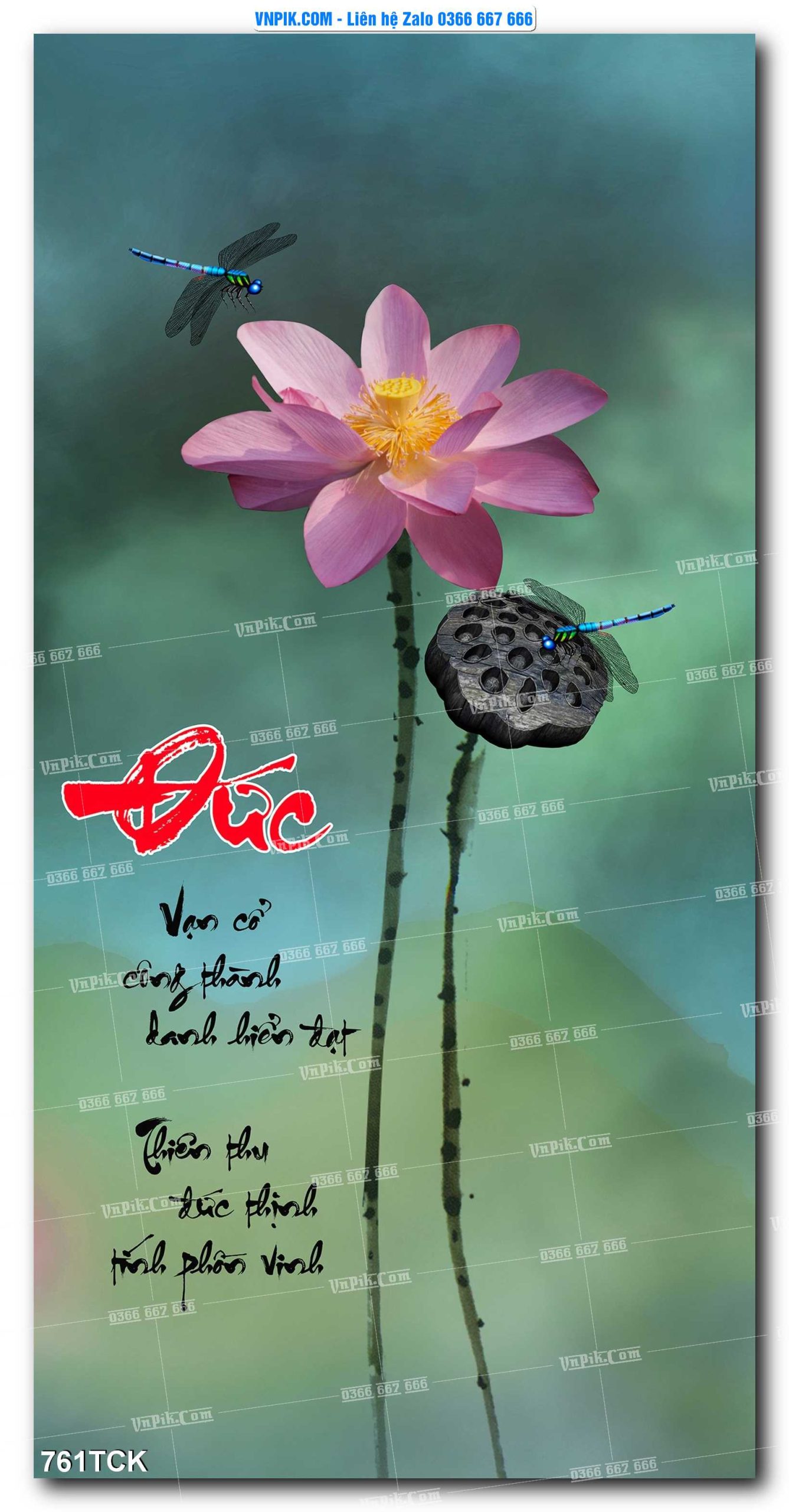 Tranh Hoa Sen – Cá Koi – Cá Chép 761TCK
