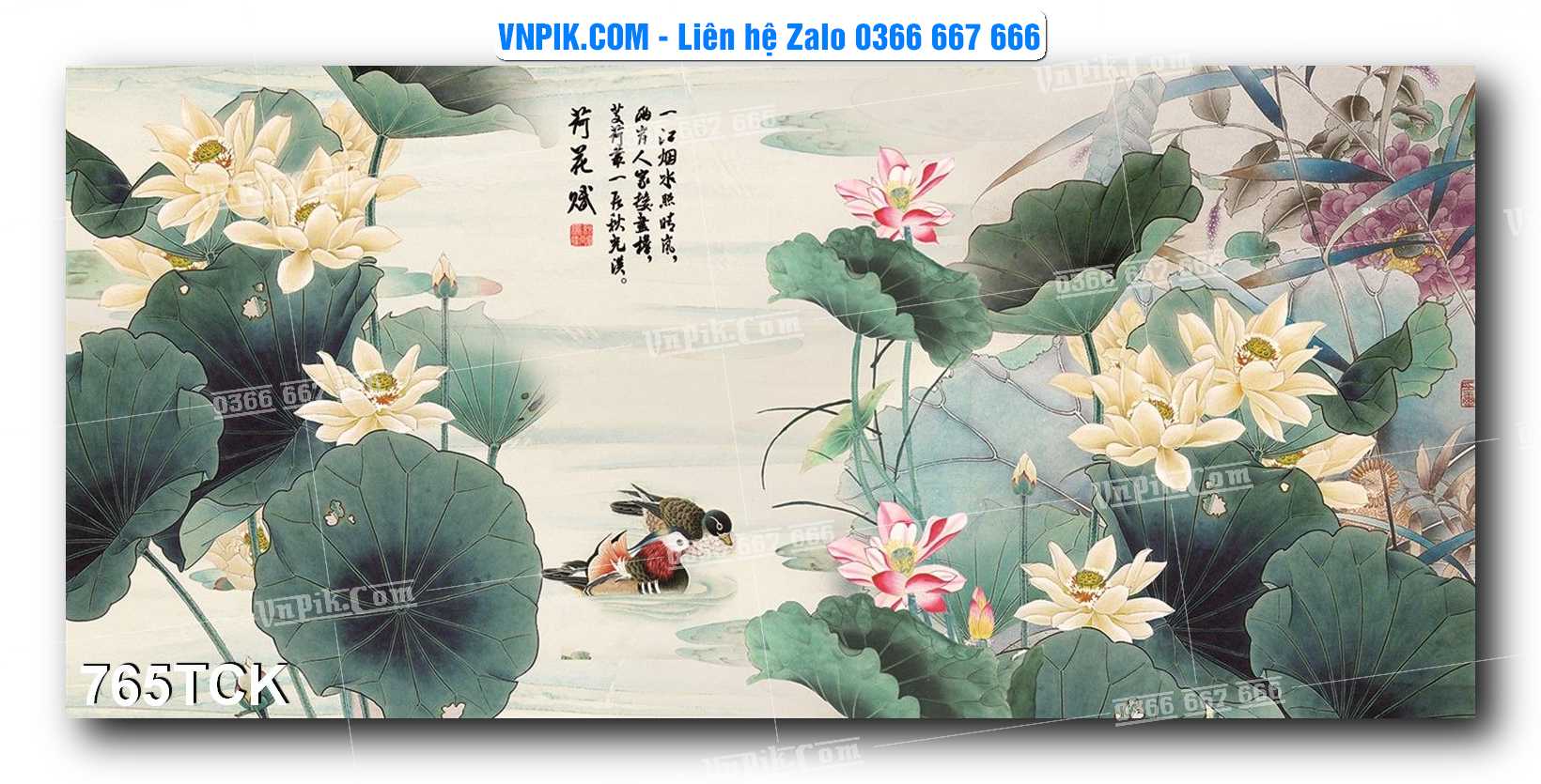 Tranh Hoa Sen – Cá Koi – Cá Chép 765TCK