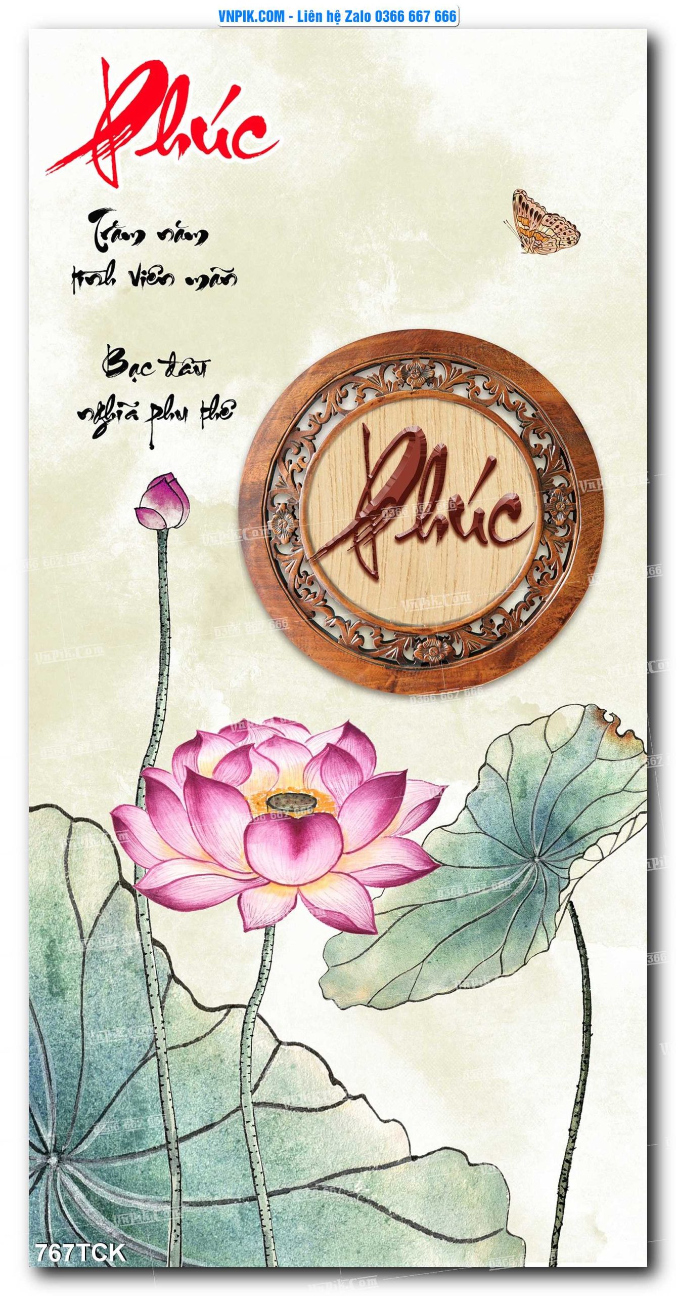 Tranh Hoa Sen – Cá Koi – Cá Chép 767TCK