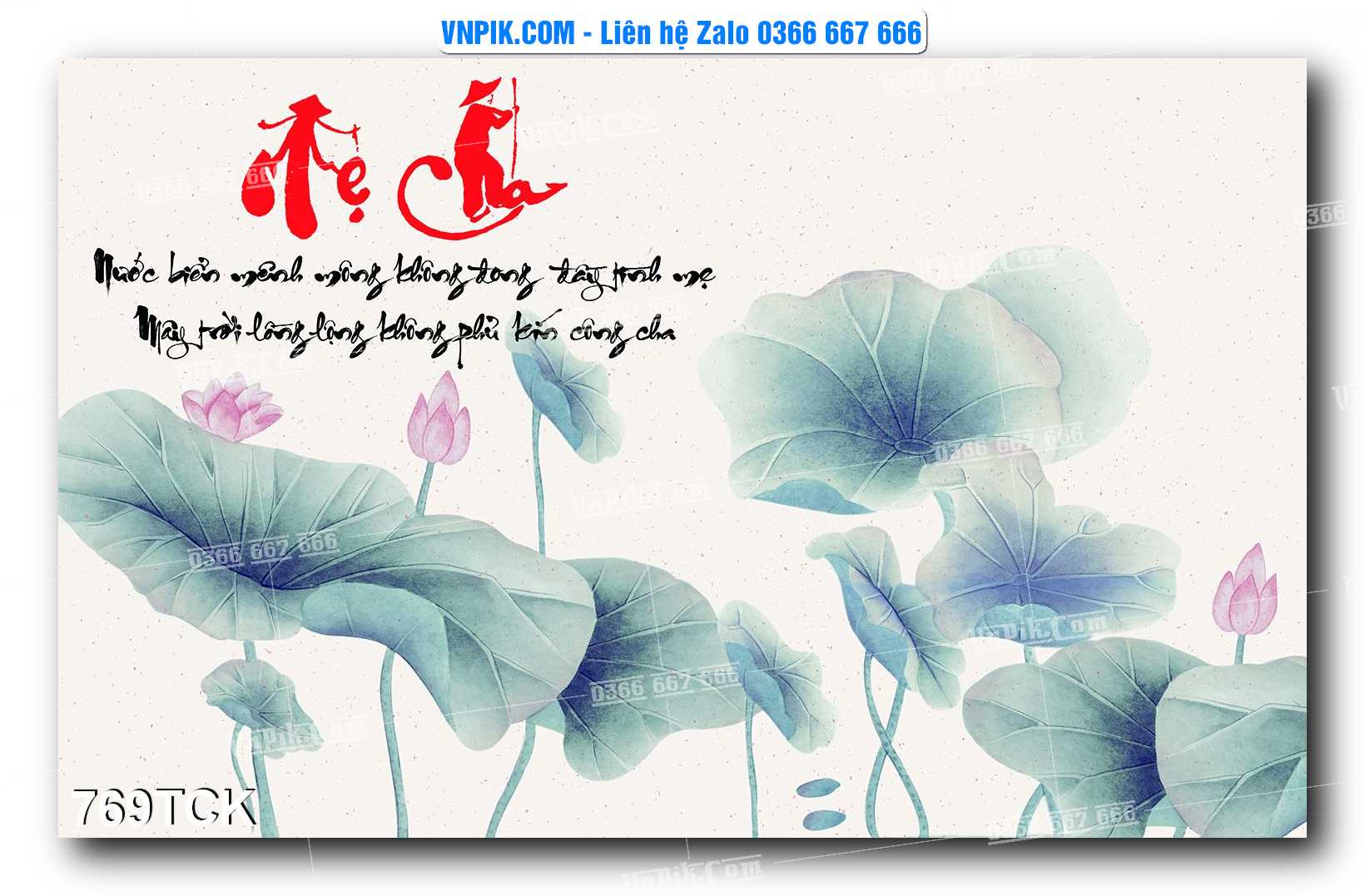 Tranh Hoa Sen – Cá Koi – Cá Chép 769TCK
