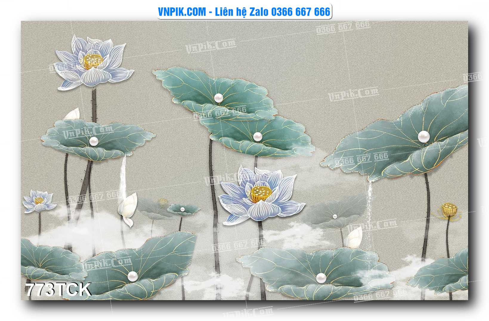 Tranh Hoa Sen – Cá Koi – Cá Chép 773TCK