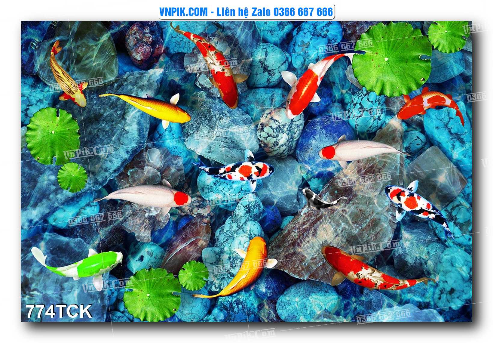 Tranh Hoa Sen – Cá Koi – Cá Chép 774TCK