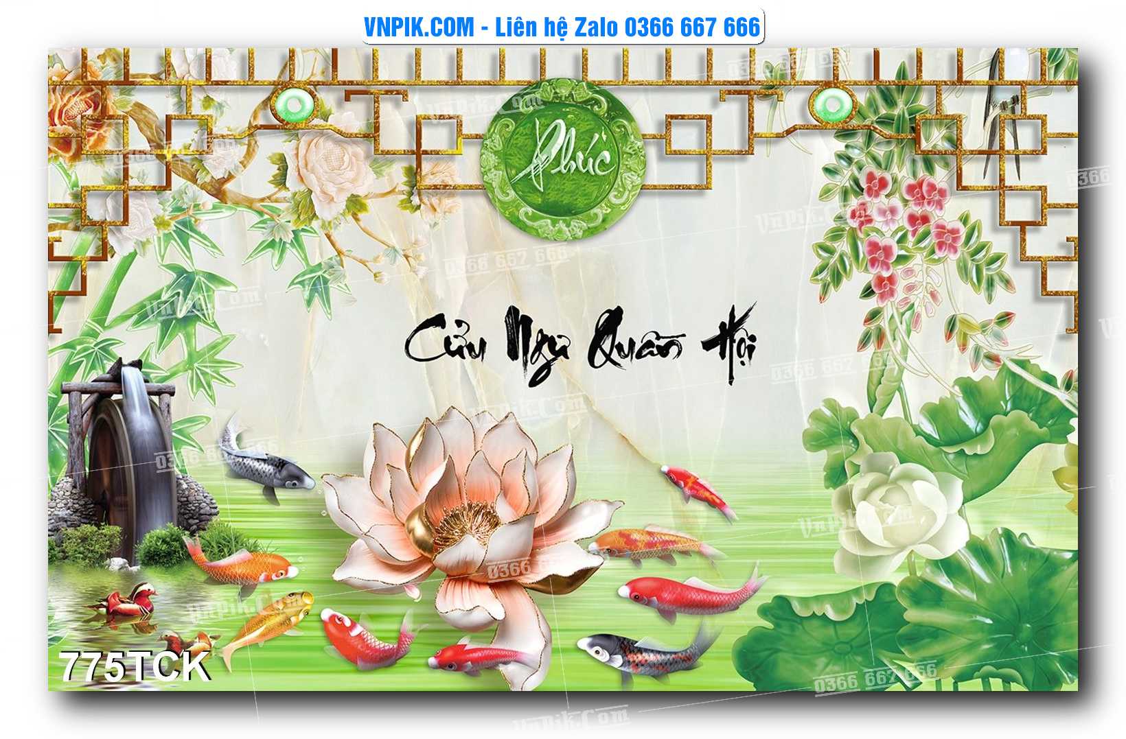 Tranh Hoa Sen – Cá Koi – Cá Chép 775TCK